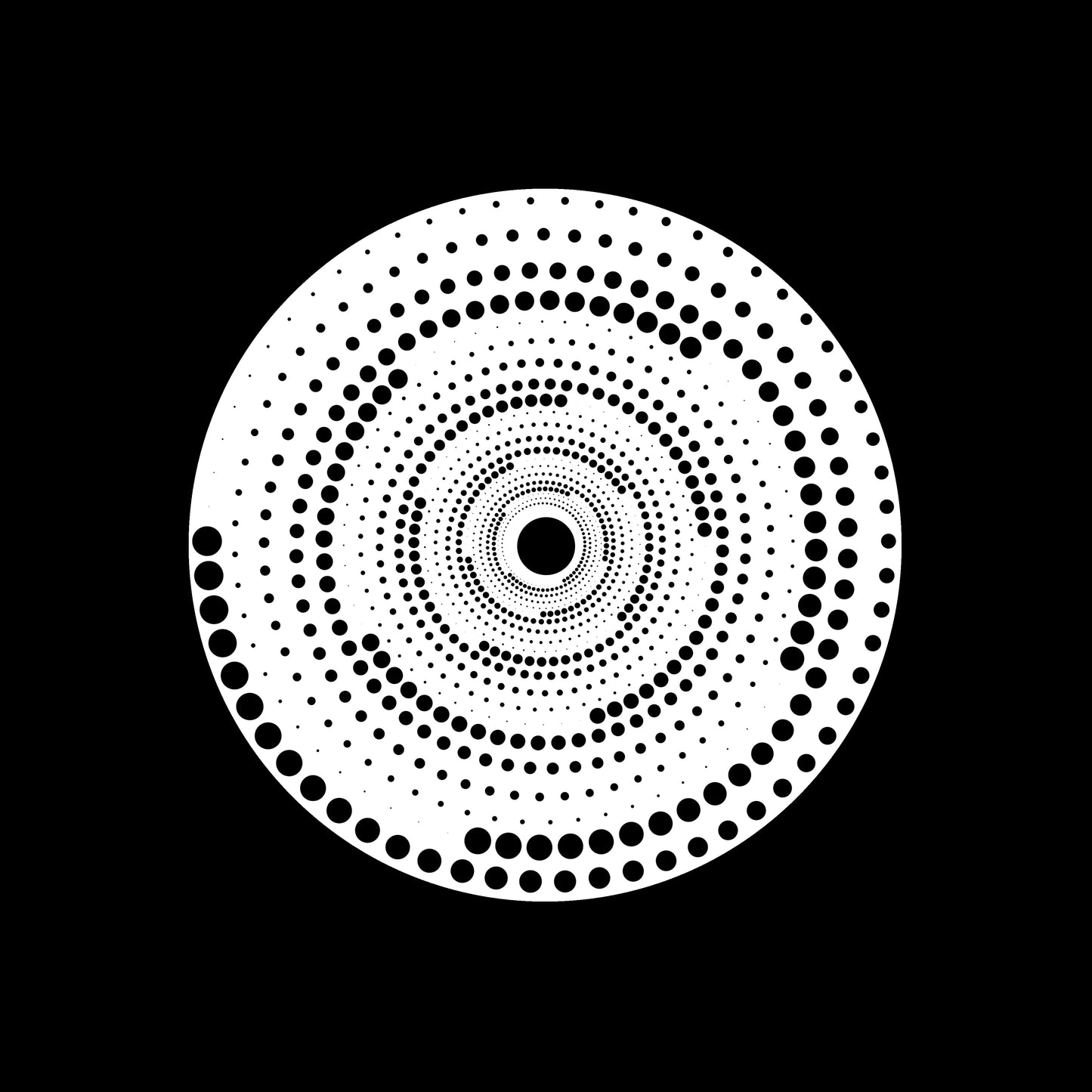 Halftone Dots In Circle Form Round Logo Isolated 7" Jukebox, 7", 10", 12"/LP Vinyl Record Centre Labels (Pair)