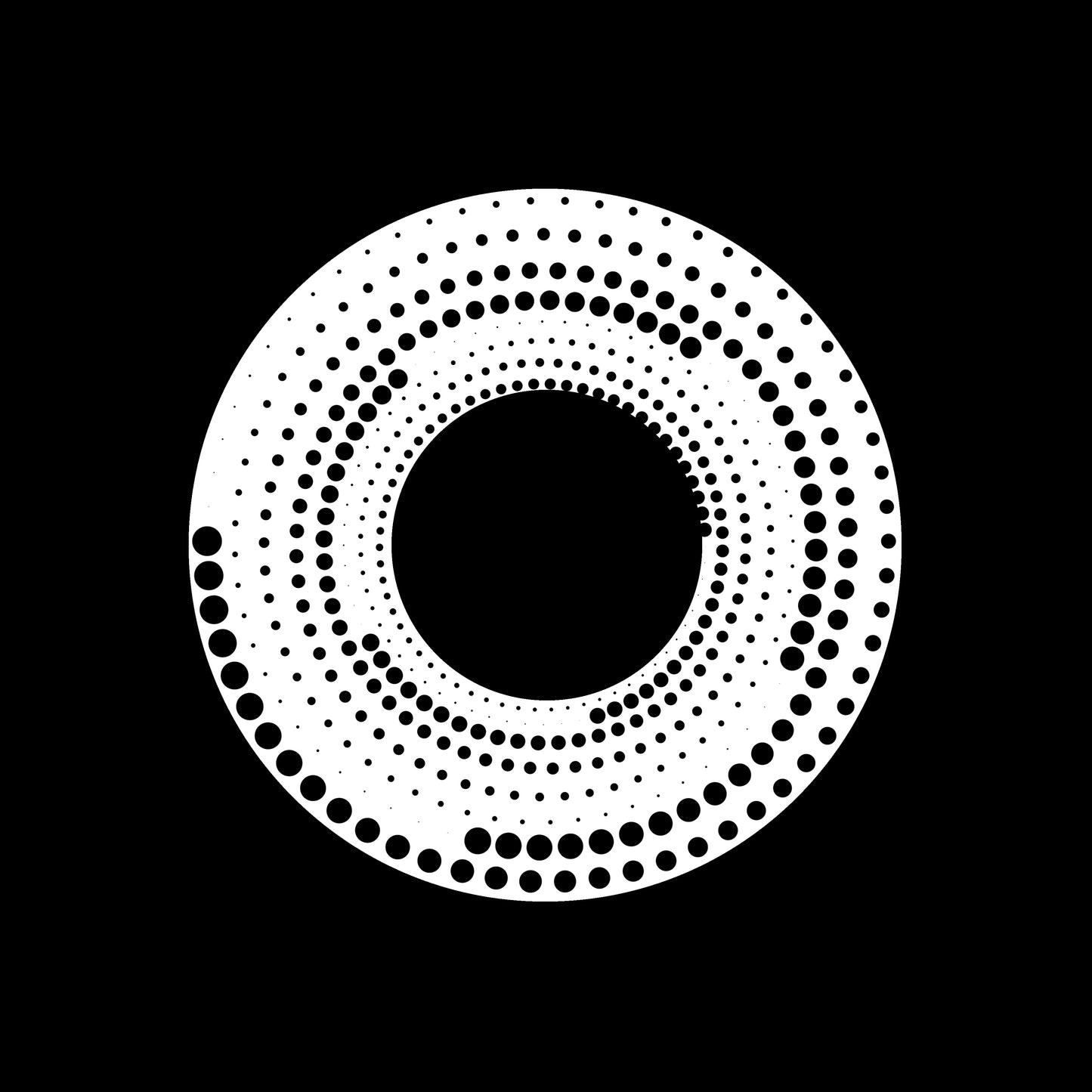 Halftone Dots In Circle Form Round Logo Isolated 7" Jukebox, 7", 10", 12"/LP Vinyl Record Centre Labels (Pair)