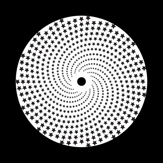 Halftone Circles Of Stars Twisted Spirals [#4 of 4] 7" Jukebox, 7", 10", 12"/LP Vinyl Record Centre Labels (Pair)
