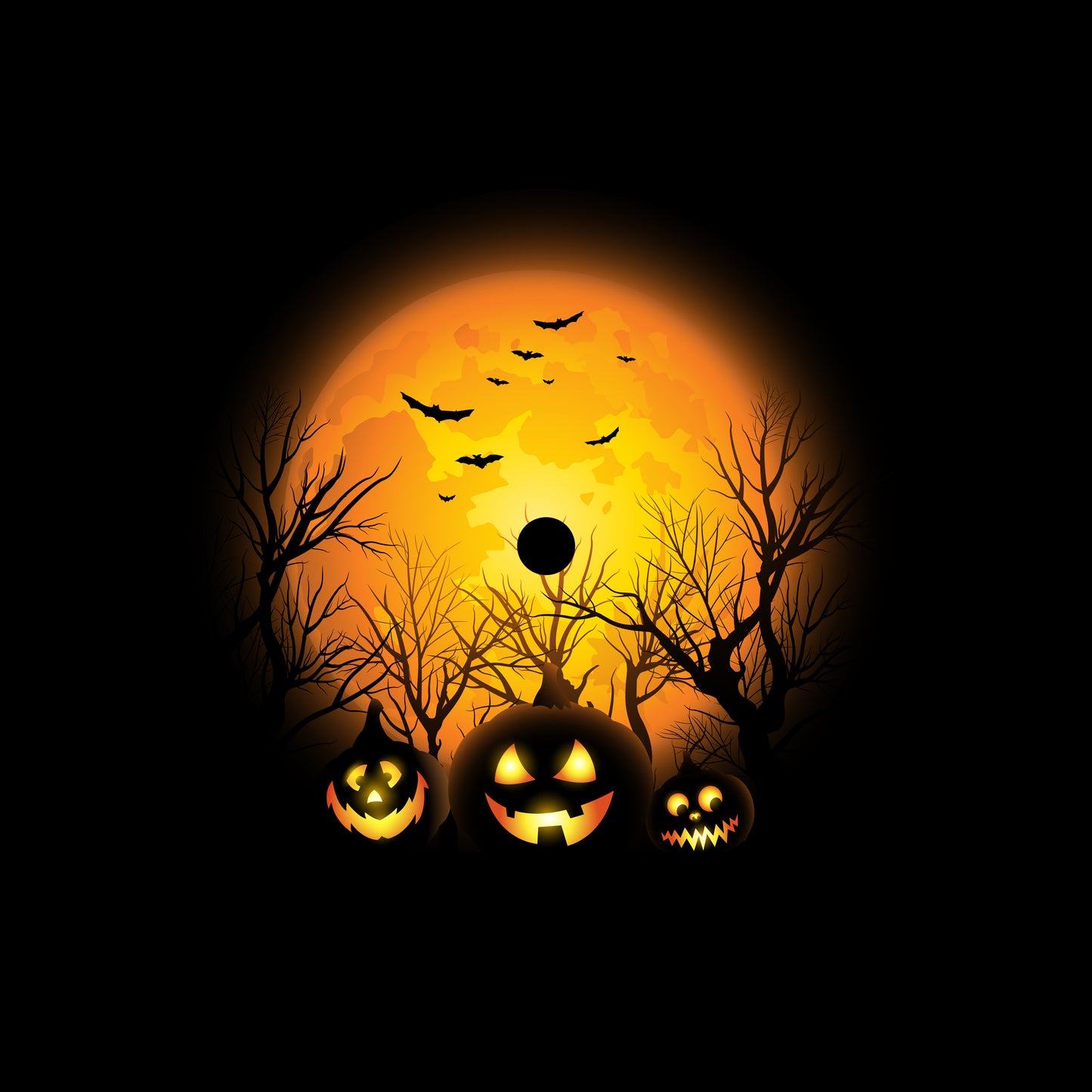 Halloween Background Full Moon & Lantern 7" Jukebox, 7", 10", 12"/LP Vinyl Record Centre Labels (Pair)
