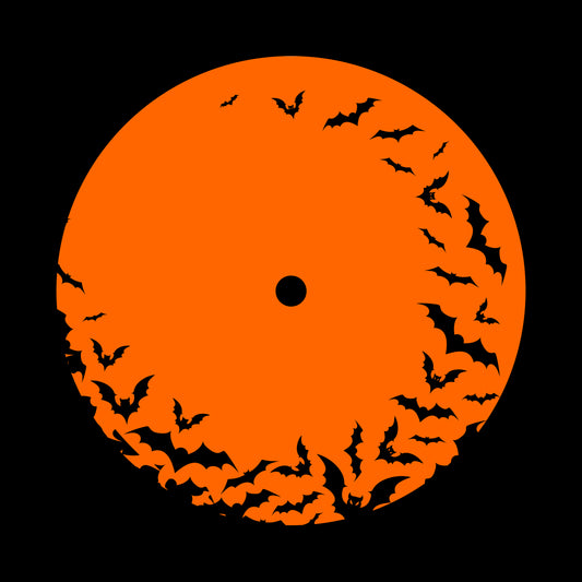 Halloween Black Bats 7" Jukebox, 7", 10", 12"/LP Vinyl Record Centre Labels (Pair)
