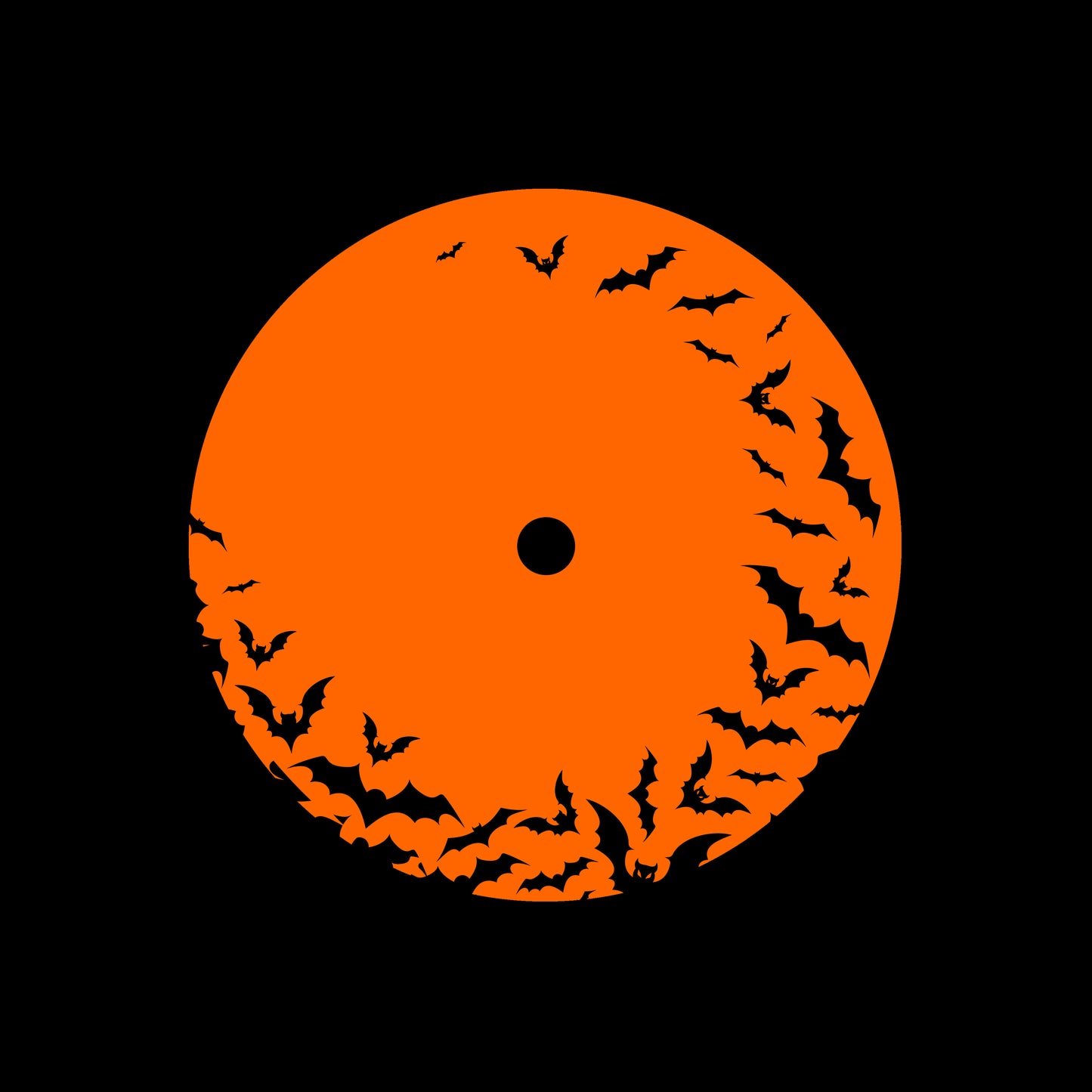 Halloween Black Bats 7" Jukebox, 7", 10", 12"/LP Vinyl Record Centre Labels (Pair)