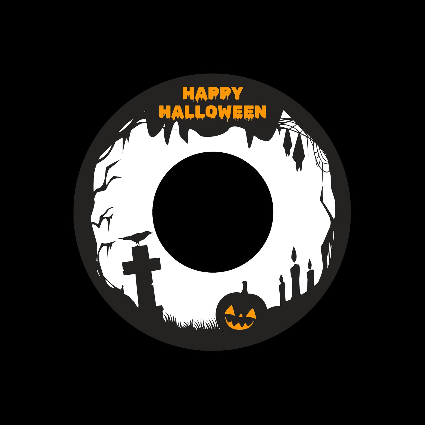 Halloween Frame Border Template 7" Jukebox, 7", 10", 12"/LP Vinyl Record Centre Labels (Pair)