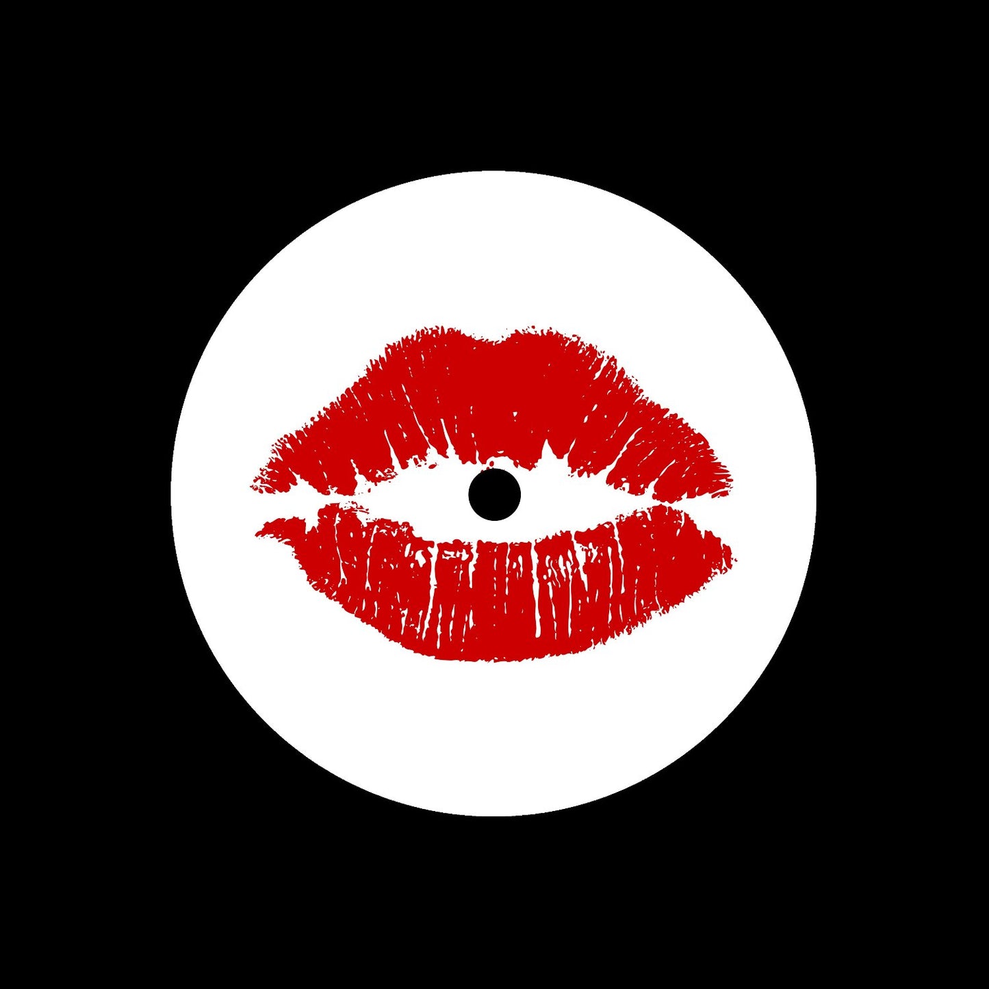 Lipstick Kiss Lips Symbol Gloss Sticky Paper Center Labels for 7" Vinyl Records - centerlabels_uk