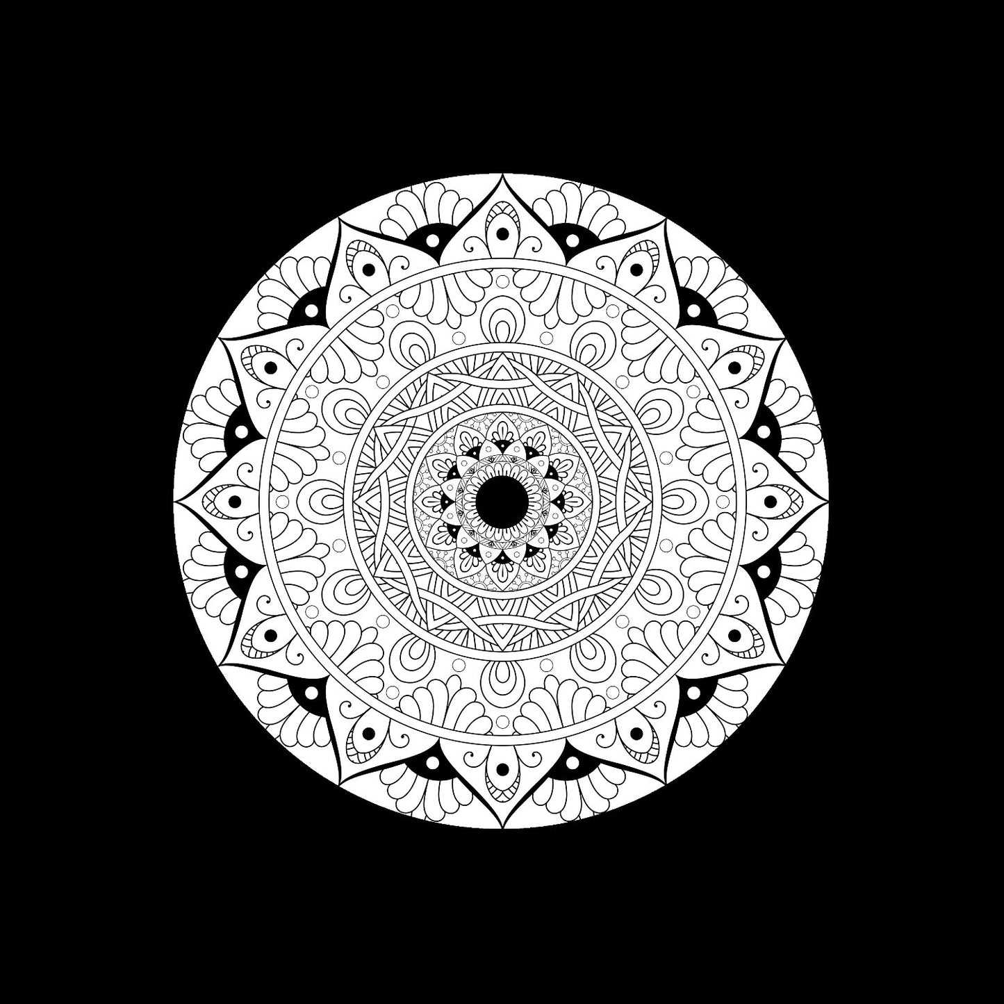Luxury Ornamental Decorative Mandala Design #2 of 3 Custom Promo Record Middles Centre Center Labels for 7" Records & DVS Control Vinyl - centerlabels_uk