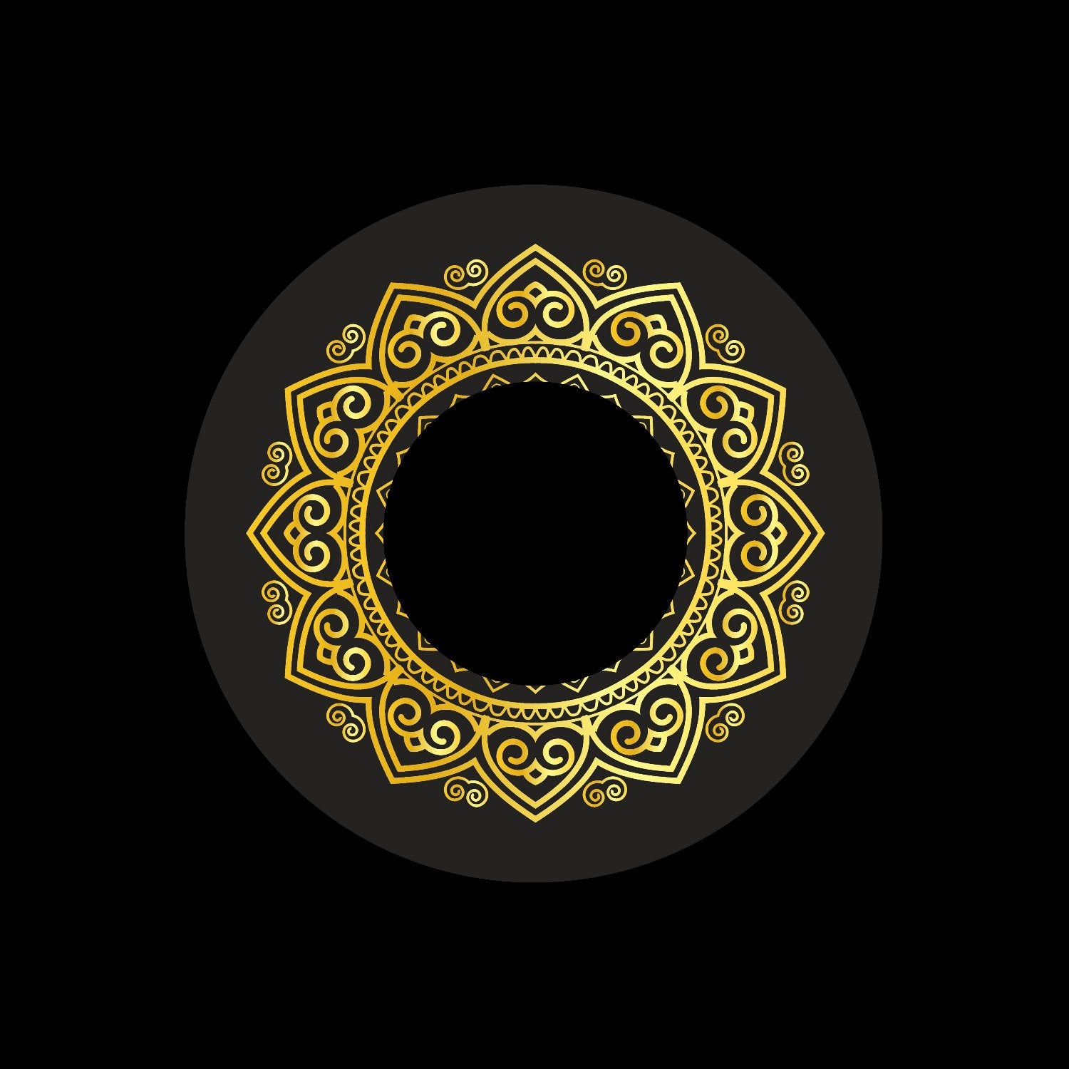 Luxury Ornamental Mandala Design Background Custom Promo Self-Adhesive Paper Record Middle Centre Center Labels for Jukebox Large Hole 7" Records & DVS Control Vinyl - centerlabels_uk