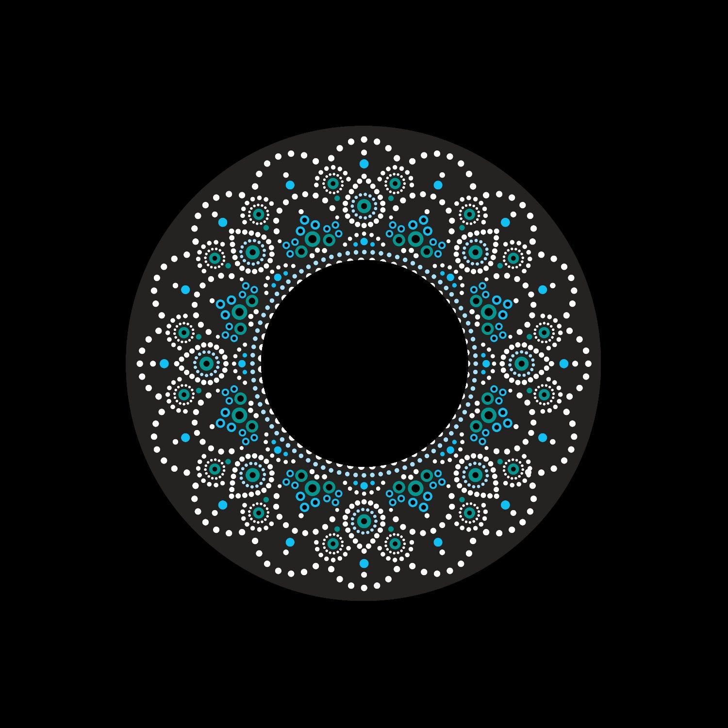 Mandala Aboriginal Dot Painting Tribal Pattern Custom Preprinted Centre Center Labels for Jukebox Records & Timecode Control Vinyl - centerlabels_uk