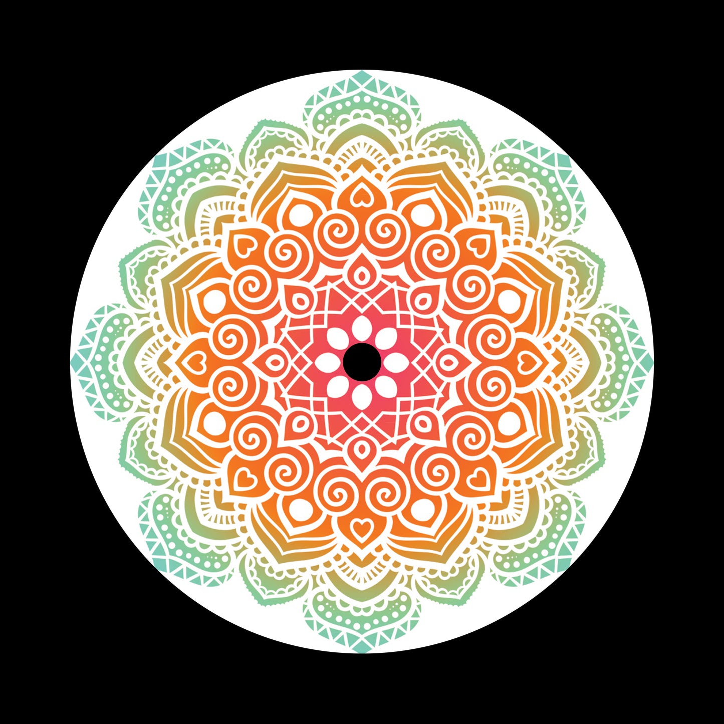 Mandala Ornament 7" Jukebox, 7", 10", 12"/LP Vinyl Record Centre Labels (Pair)