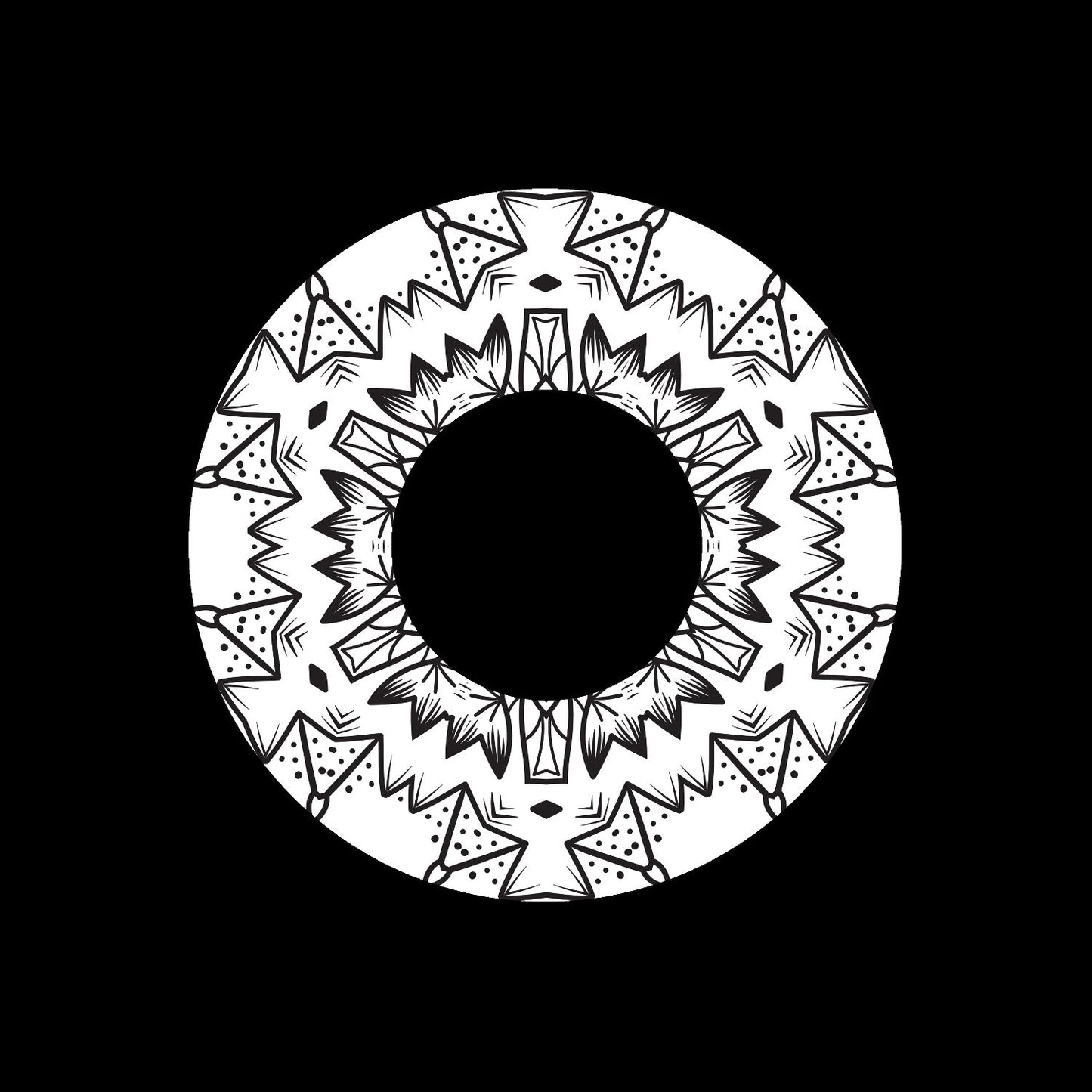 Mandala Ornament Round Geometric Circle #10 of 24 Self-Adhesive Paper Labels for Jukebox Large Hole 7" Records & DVS Timecode Vinyl - centerlabels_uk