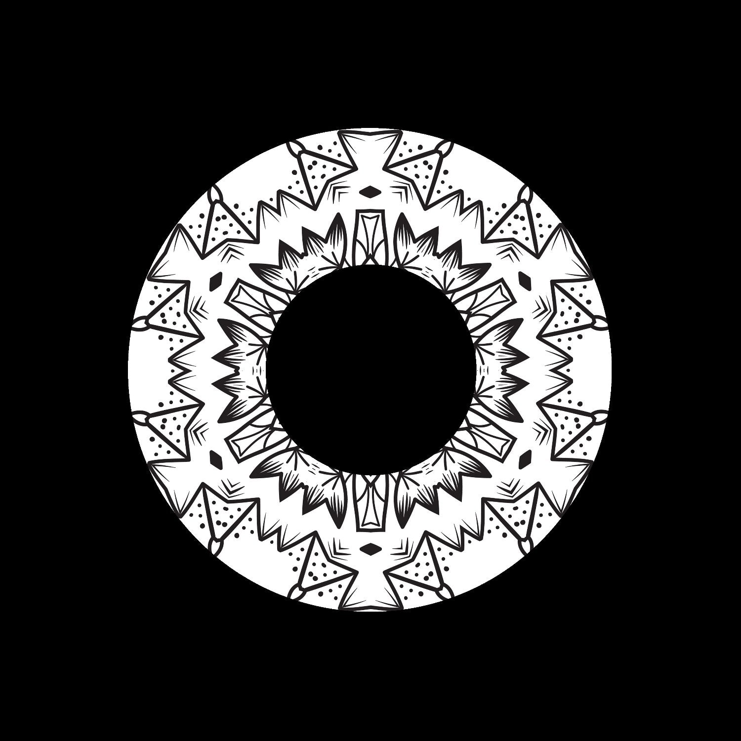Mandala Ornament Round Geometric Circle #10 of 24 Self-Adhesive Paper Labels for Jukebox Large Hole 7" Records & DVS Timecode Vinyl - centerlabels_uk