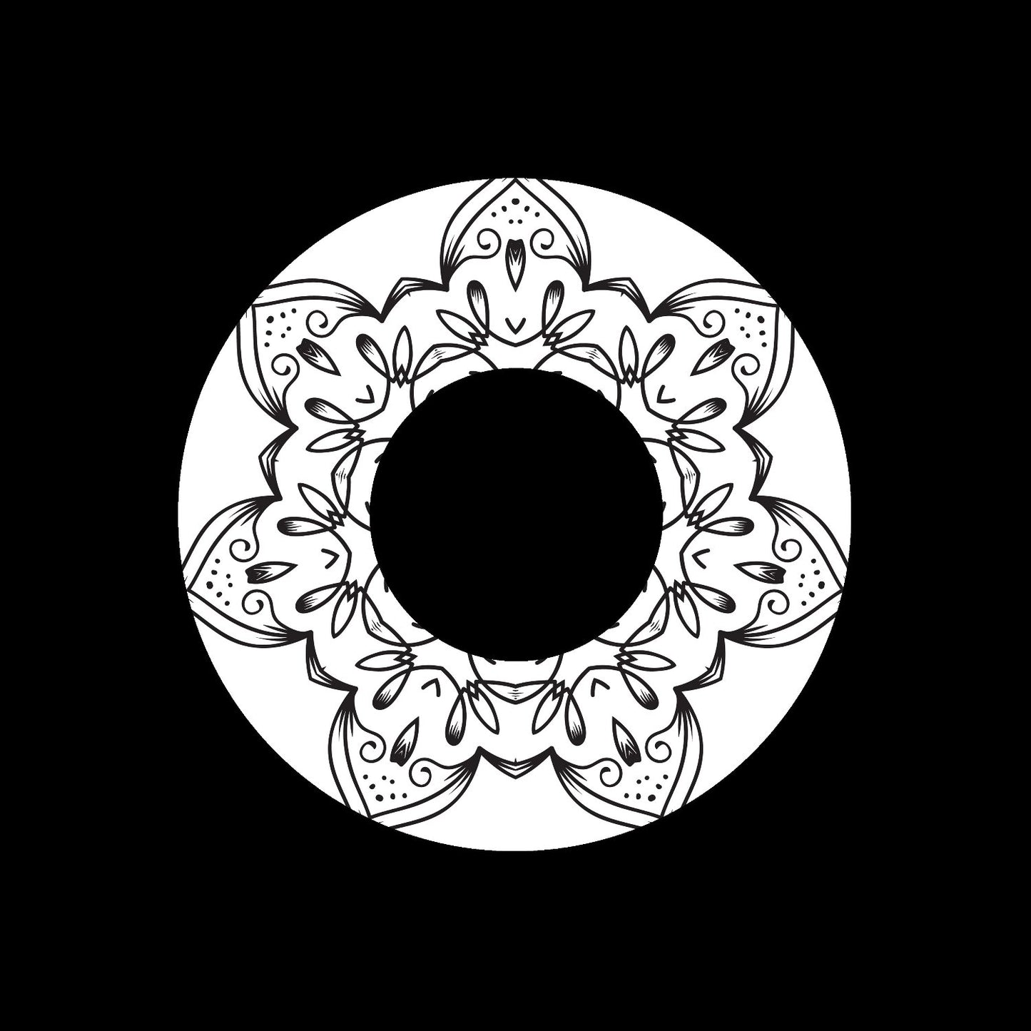 Mandala Ornament Round Geometric Circle #11 of 24 Self-Adhesive Paper Labels for Jukebox Large Hole 7" Records & DVS Timecode Vinyl - centerlabels_uk