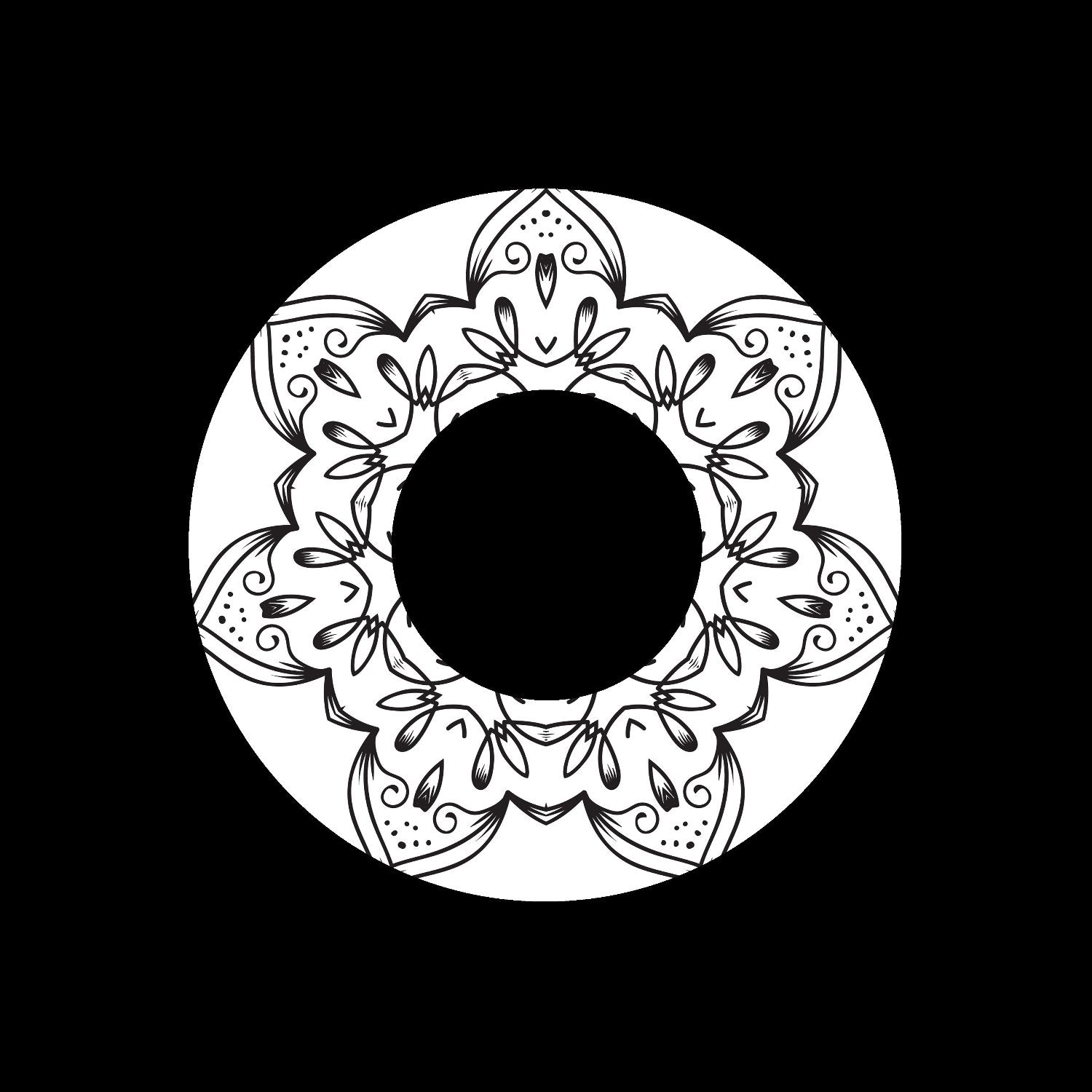 Mandala Ornament Round Geometric Circle #11 of 24 Self-Adhesive Paper Labels for Jukebox Large Hole 7" Records & DVS Timecode Vinyl - centerlabels_uk