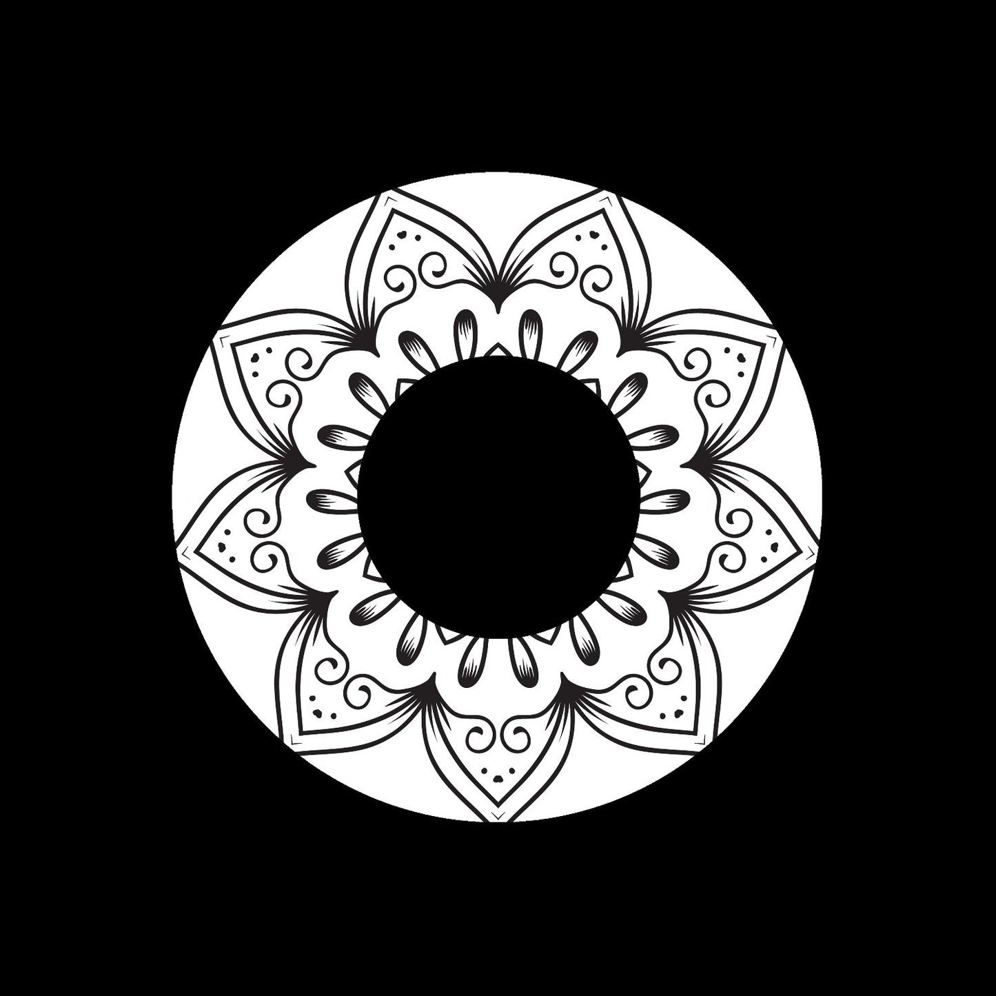 Mandala Ornament Round Geometric Circle #12 of 24 Self-Adhesive Paper Labels for Jukebox Large Hole 7" Records & DVS Timecode Vinyl - centerlabels_uk
