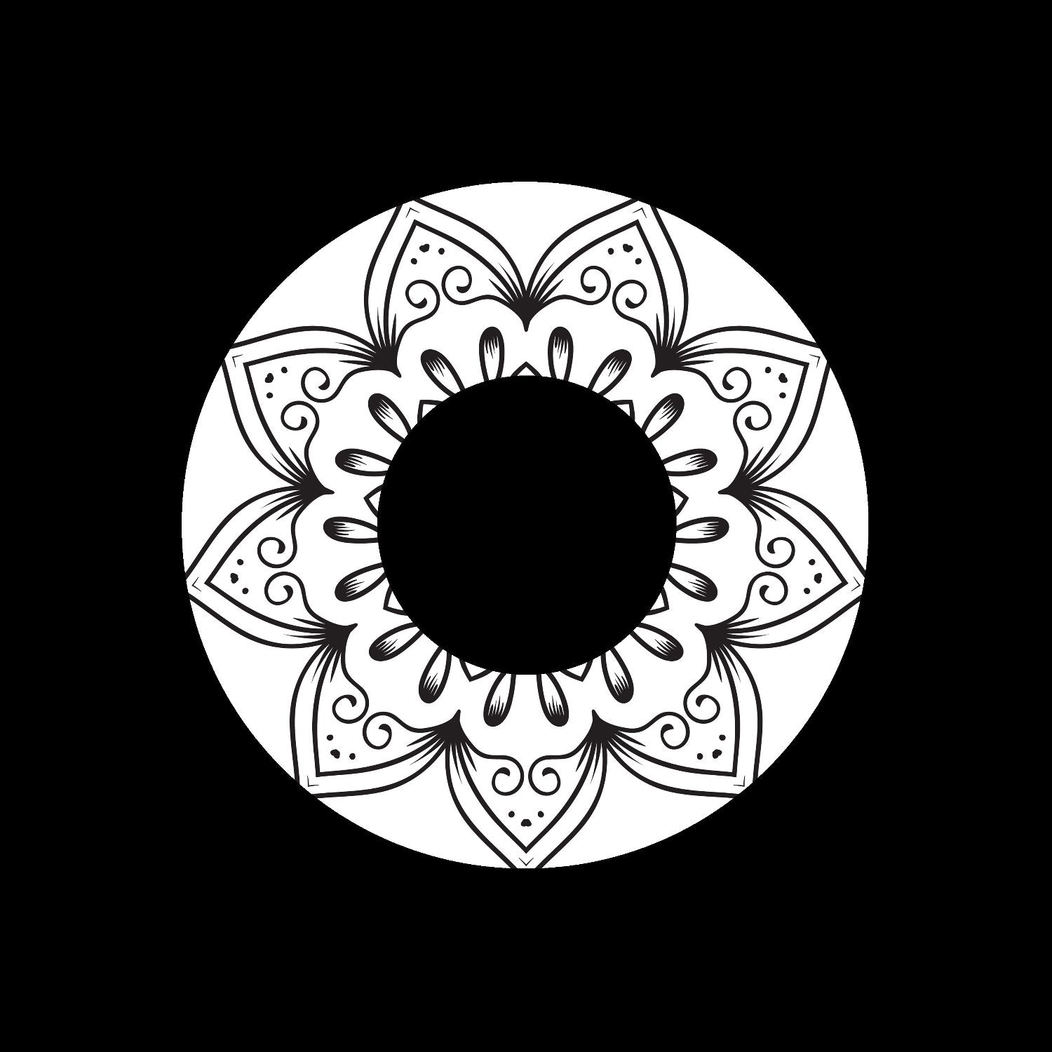 Mandala Ornament Round Geometric Circle #12 of 24 Self-Adhesive Paper Labels for Jukebox Large Hole 7" Records & DVS Timecode Vinyl - centerlabels_uk