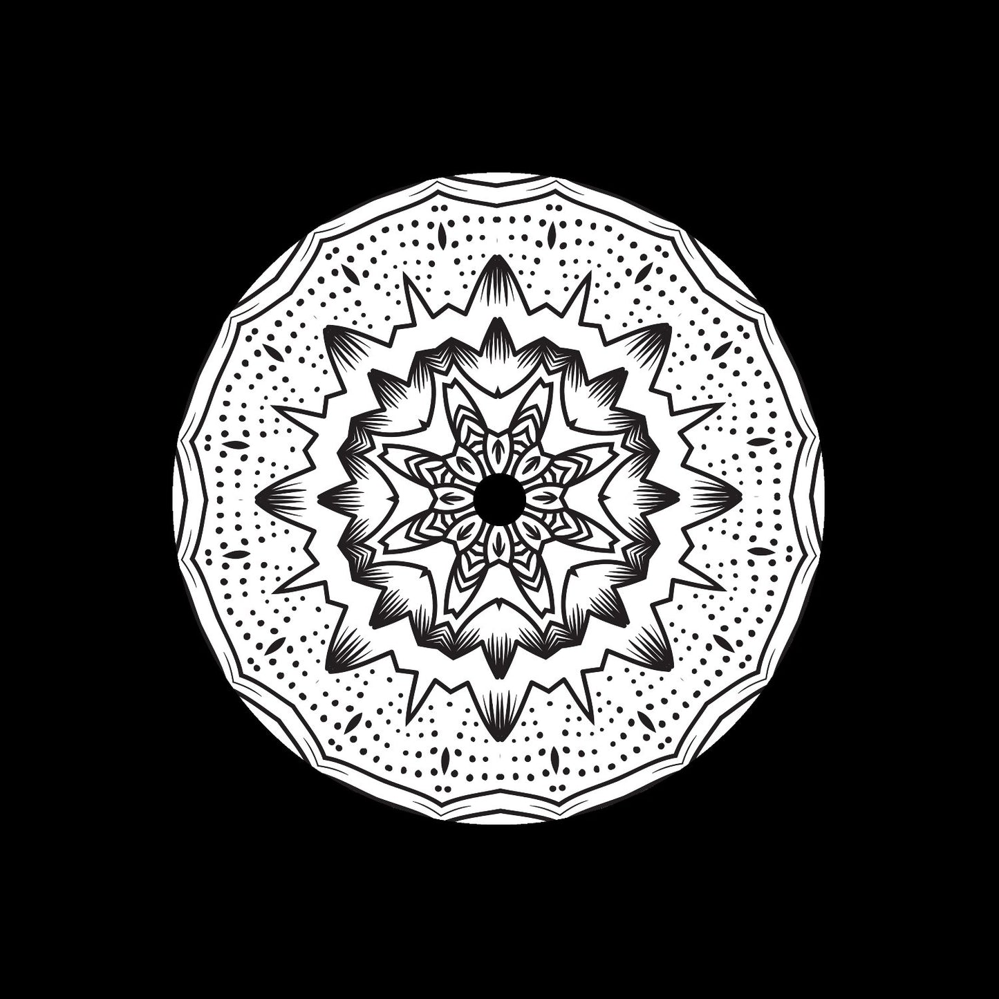 Mandala Ornament Round Geometric Circle #13 of 24 Self-Adhesive Paper Labels for 7" Records & DVS Timecode Vinyl - centerlabels_uk