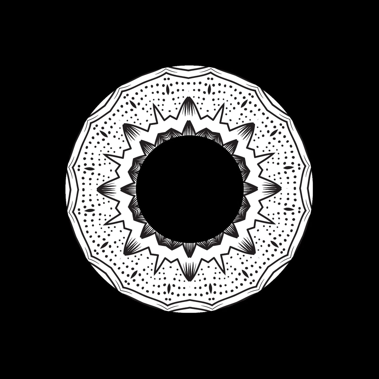 Mandala Ornament Round Geometric Circle #13 of 24 Self-Adhesive Paper Labels for Jukebox Large Hole 7" Records & DVS Timecode Vinyl - centerlabels_uk