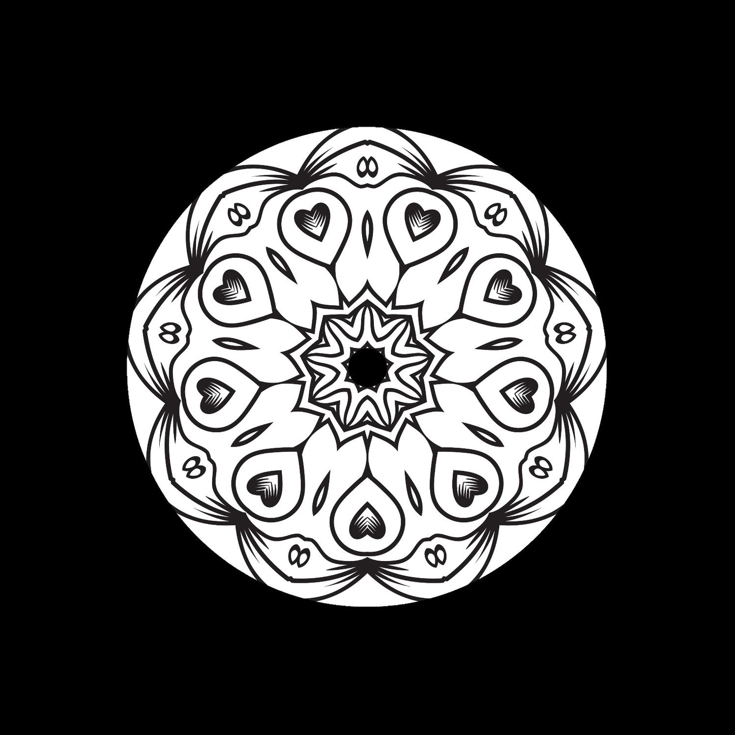Mandala Ornament Round Geometric Circle #14 of 24 Self-Adhesive Paper Labels for 7" Records & DVS Timecode Vinyl - centerlabels_uk