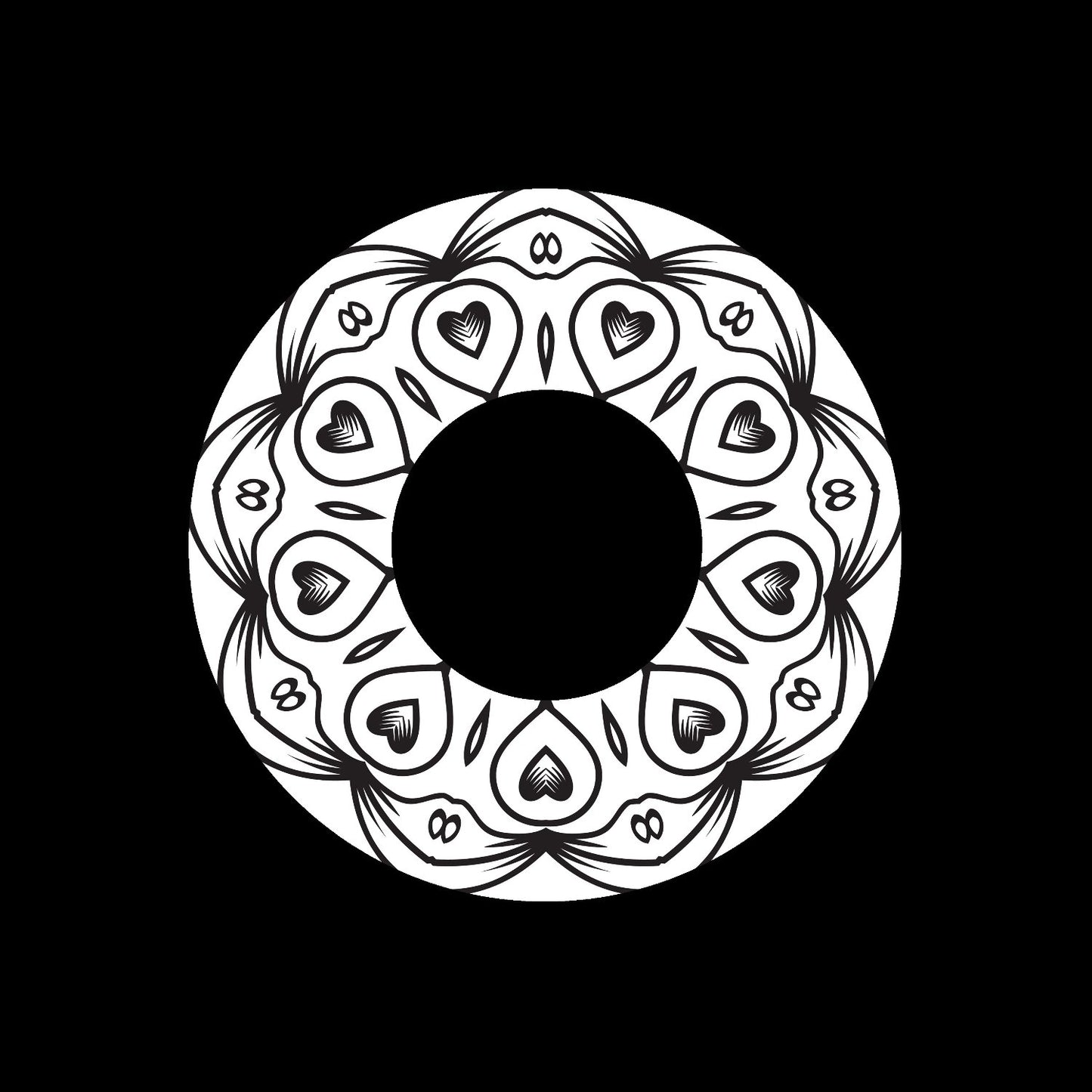 Mandala Ornament Round Geometric Circle #14 of 24 Self-Adhesive Paper Labels for Jukebox Large Hole 7" Records & DVS Timecode Vinyl - centerlabels_uk
