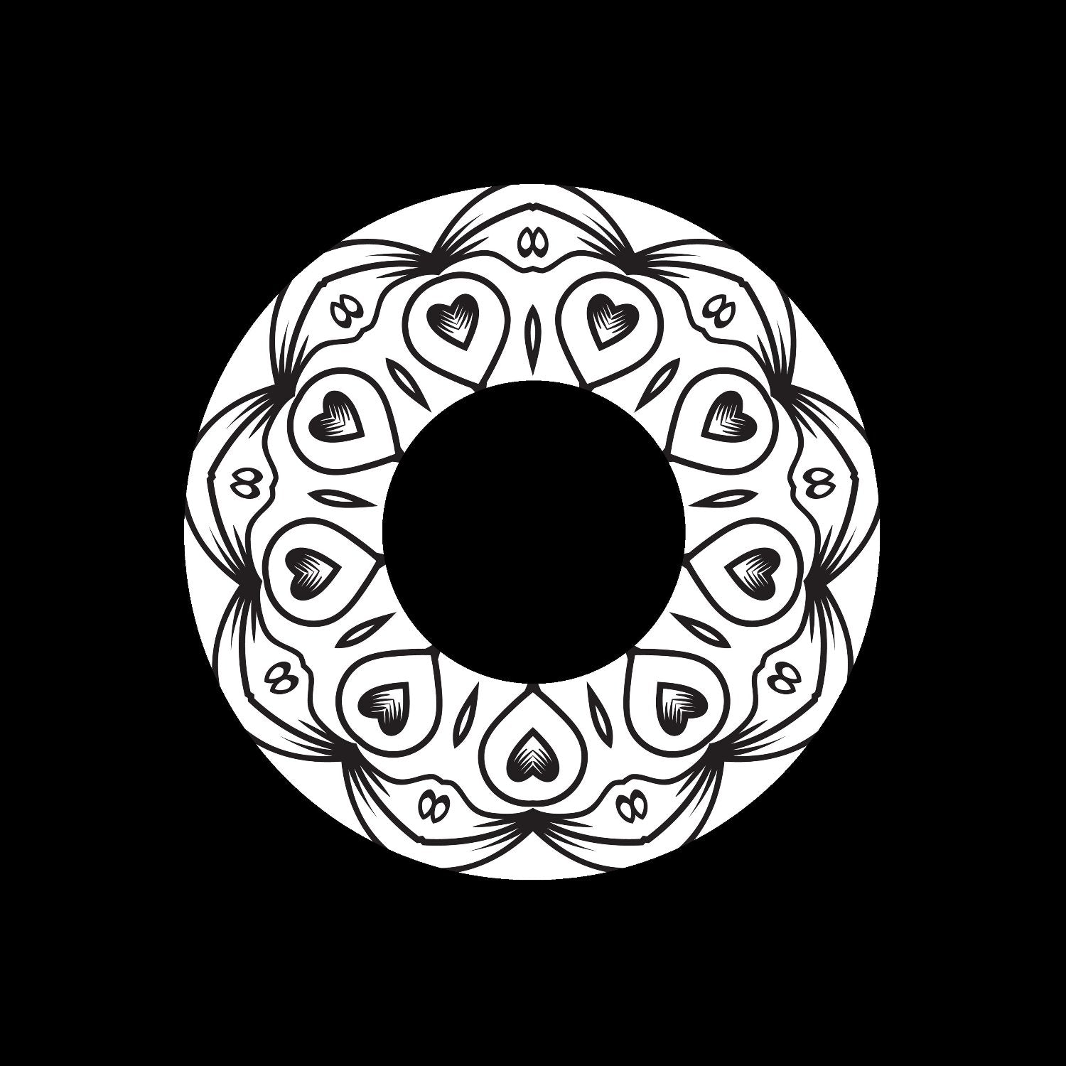 Mandala Ornament Round Geometric Circle #14 of 24 Self-Adhesive Paper Labels for Jukebox Large Hole 7" Records & DVS Timecode Vinyl - centerlabels_uk