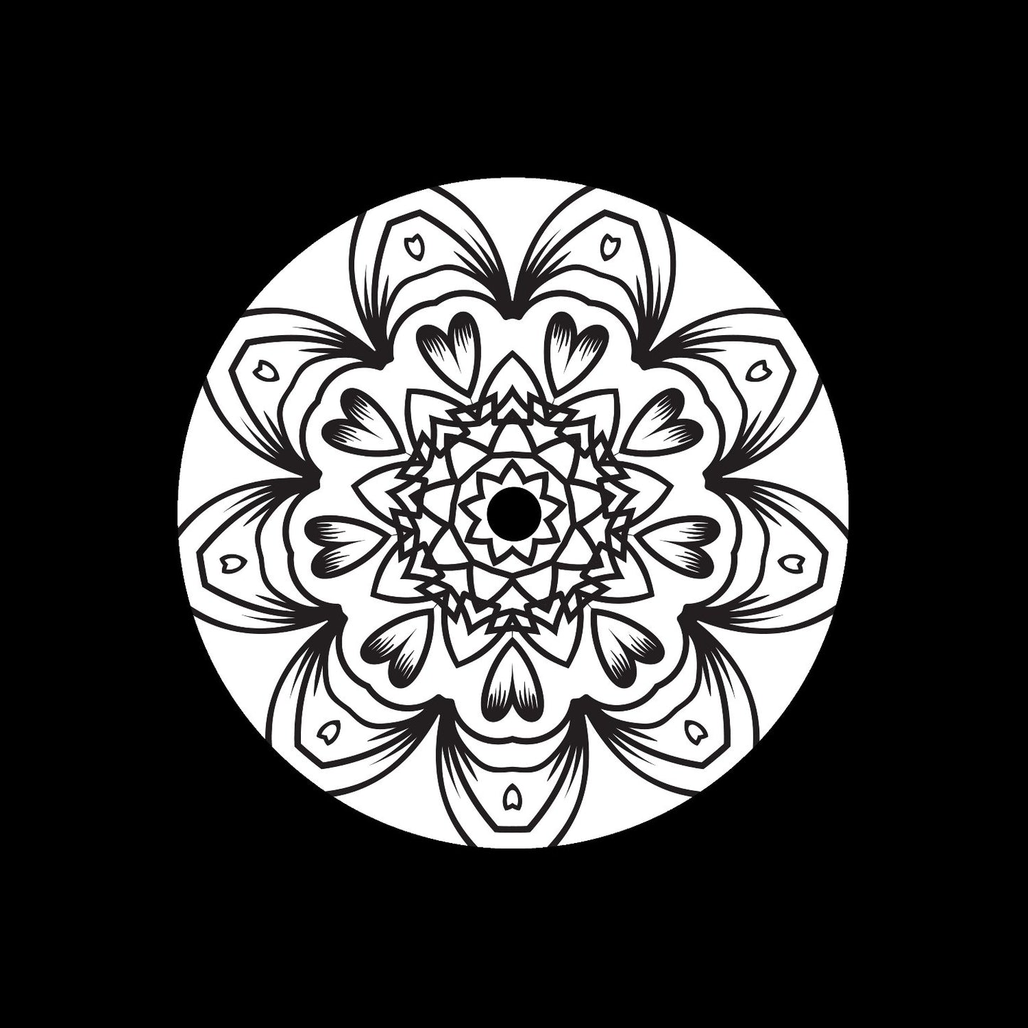 Mandala Ornament Round Geometric Circle #15 of 24 Self-Adhesive Paper Labels for 7" Records & DVS Timecode Vinyl - centerlabels_uk