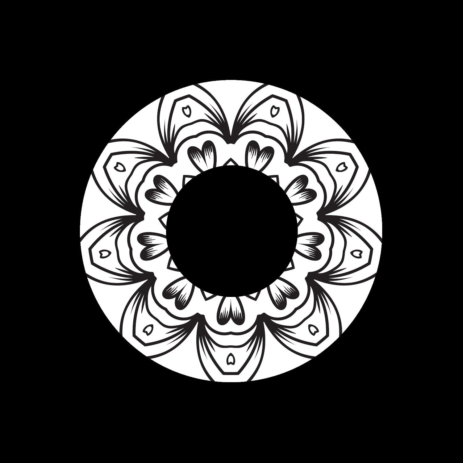 Mandala Ornament Round Geometric Circle #15 of 24 Self-Adhesive Paper Labels for Jukebox Large Hole 7" Records & DVS Timecode Vinyl - centerlabels_uk