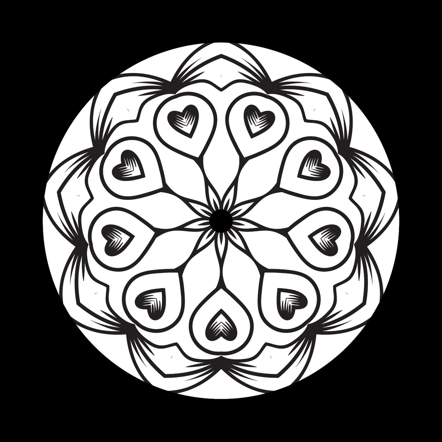 Mandala Ornament Round Geometric Circle #16 of 24 Self-Adhesive Paper Labels for 10" & 12" Records & DVS Timecode Vinyl - centerlabels_uk