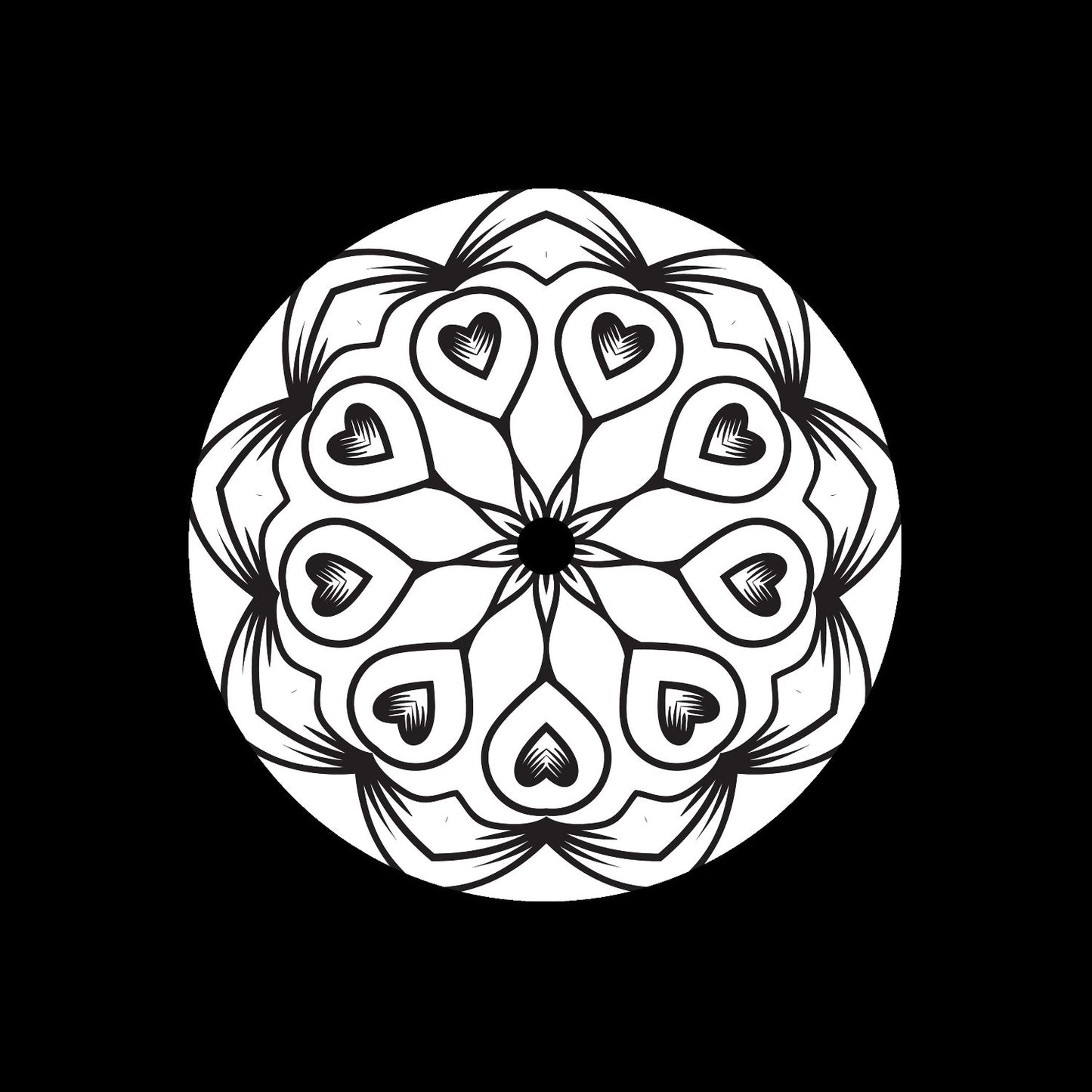 Mandala Ornament Round Geometric Circle #16 of 24 Self-Adhesive Paper Labels for 7" Records & DVS Timecode Vinyl - centerlabels_uk