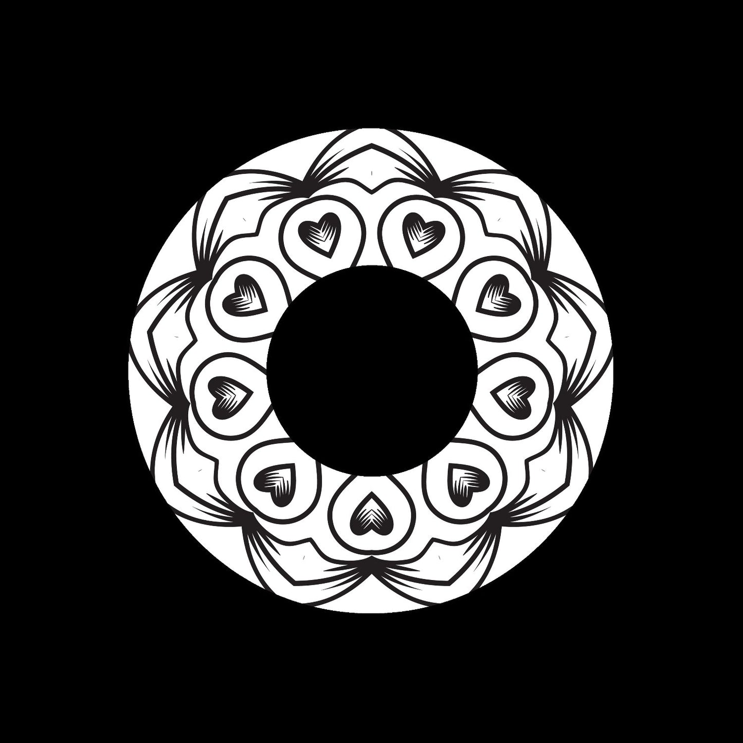 Mandala Ornament Round Geometric Circle #16 of 24 Self-Adhesive Paper Labels for Jukebox Large Hole 7" Records & DVS Timecode Vinyl - centerlabels_uk