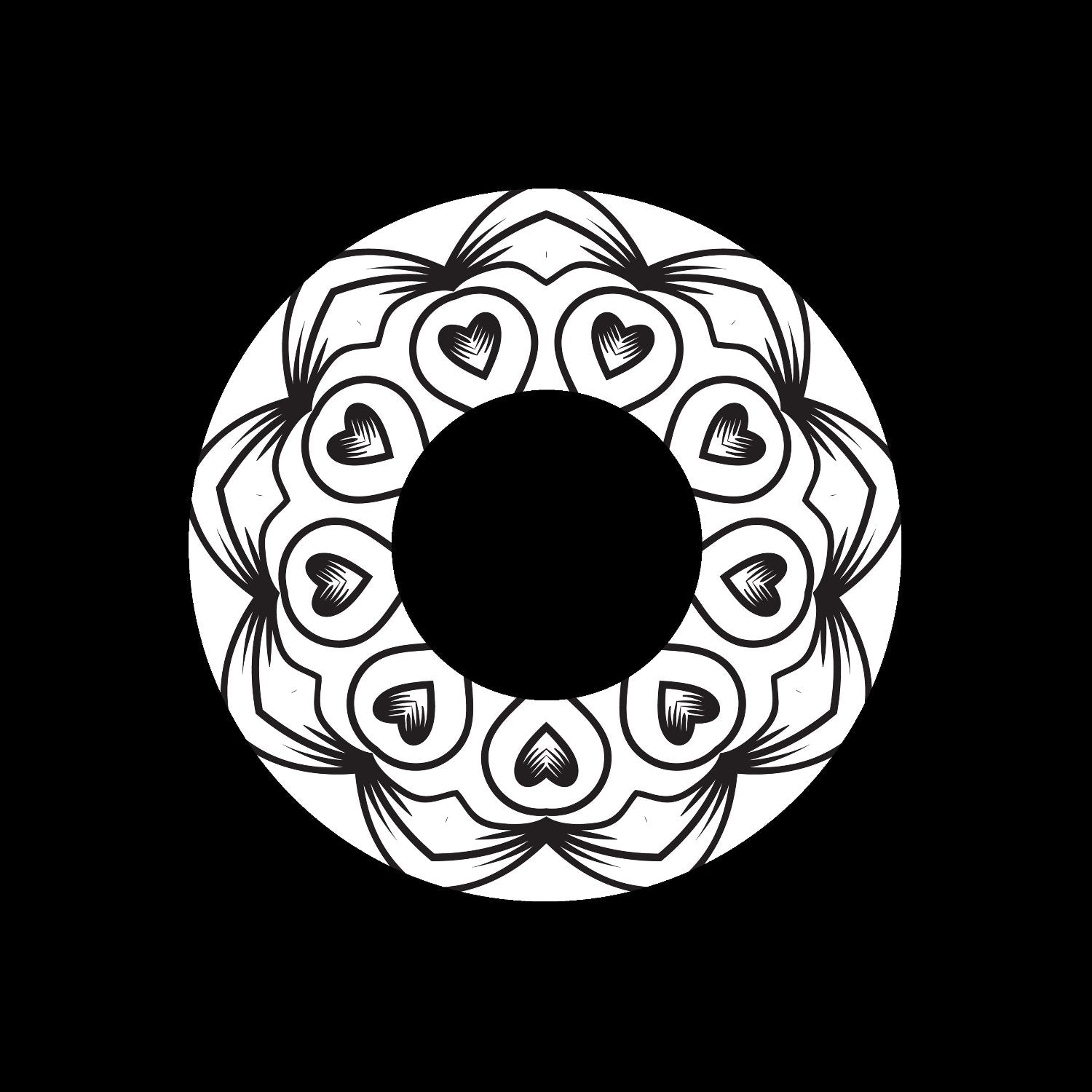 Mandala Ornament Round Geometric Circle #16 of 24 Self-Adhesive Paper Labels for Jukebox Large Hole 7" Records & DVS Timecode Vinyl - centerlabels_uk