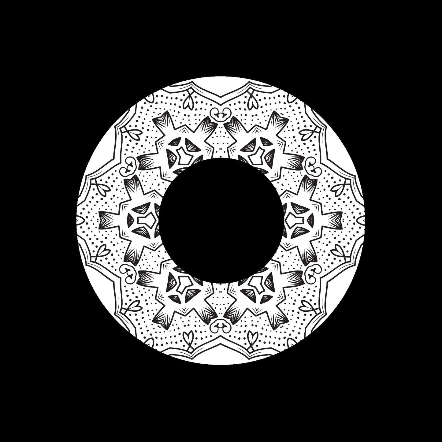 Mandala Ornament Round Geometric Circle #17 of 24 Self-Adhesive Paper Labels for Jukebox Large Hole 7" Records & DVS Timecode Vinyl - centerlabels_uk