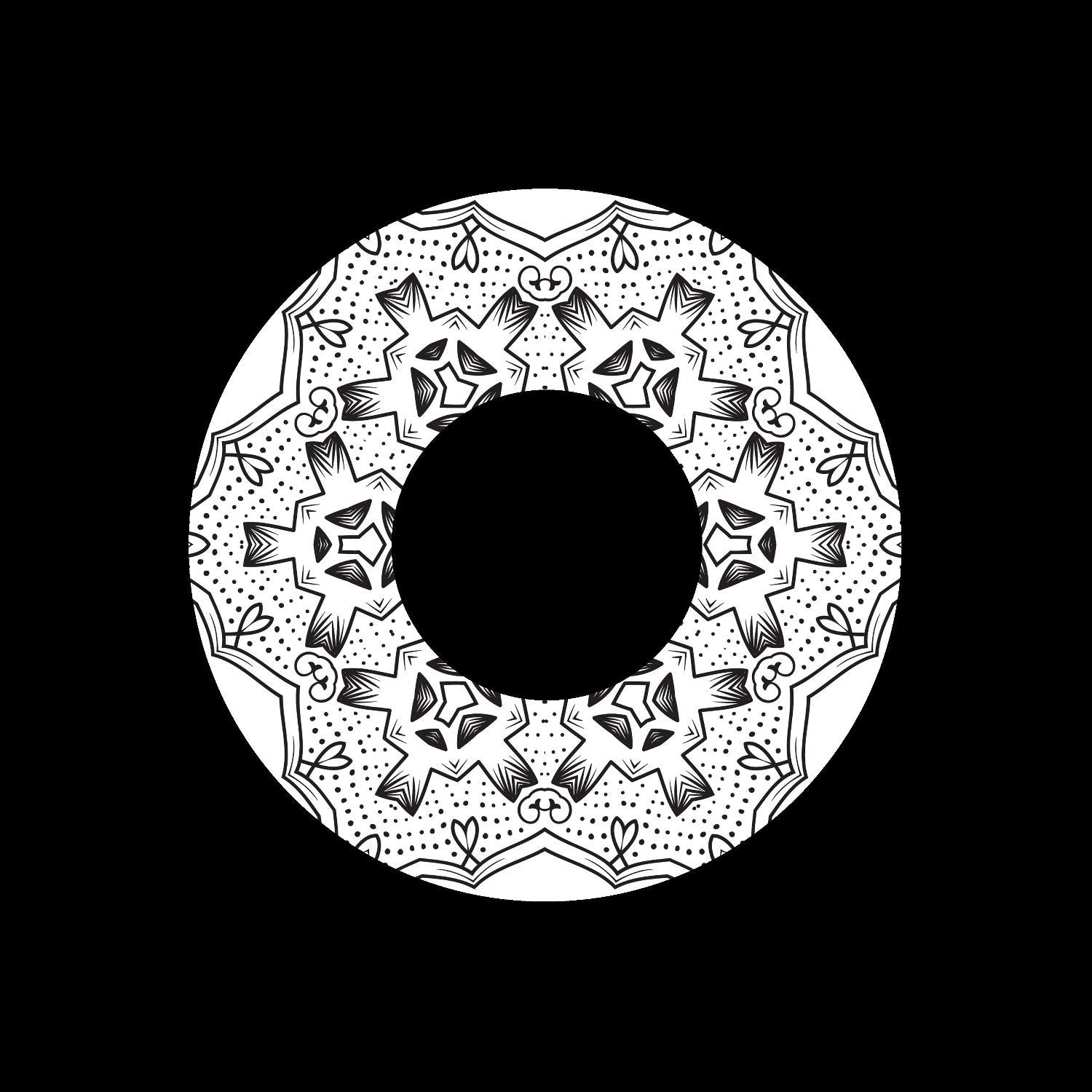 Mandala Ornament Round Geometric Circle #17 of 24 Self-Adhesive Paper Labels for Jukebox Large Hole 7" Records & DVS Timecode Vinyl - centerlabels_uk
