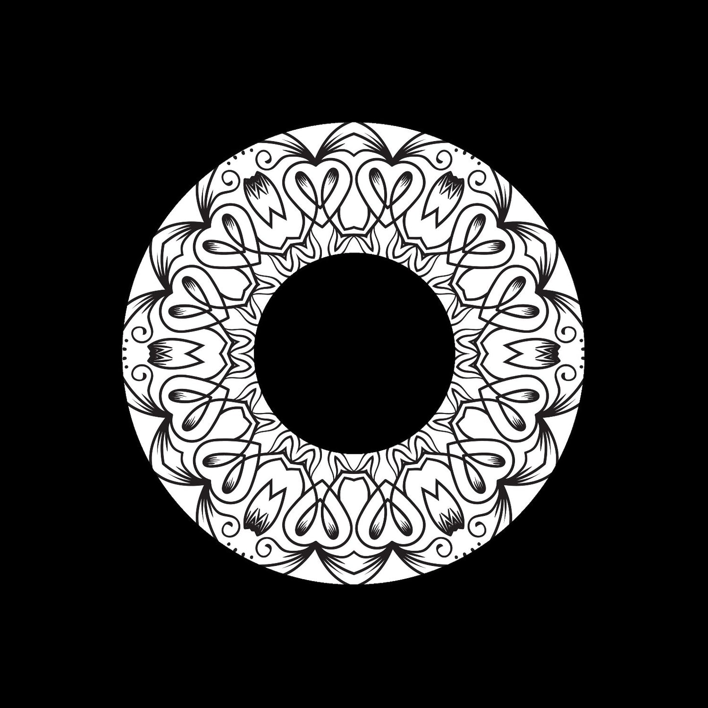 Mandala Ornament Round Geometric Circle #18 of 24 Self-Adhesive Paper Labels for Jukebox Large Hole 7" Records & DVS Timecode Vinyl - centerlabels_uk