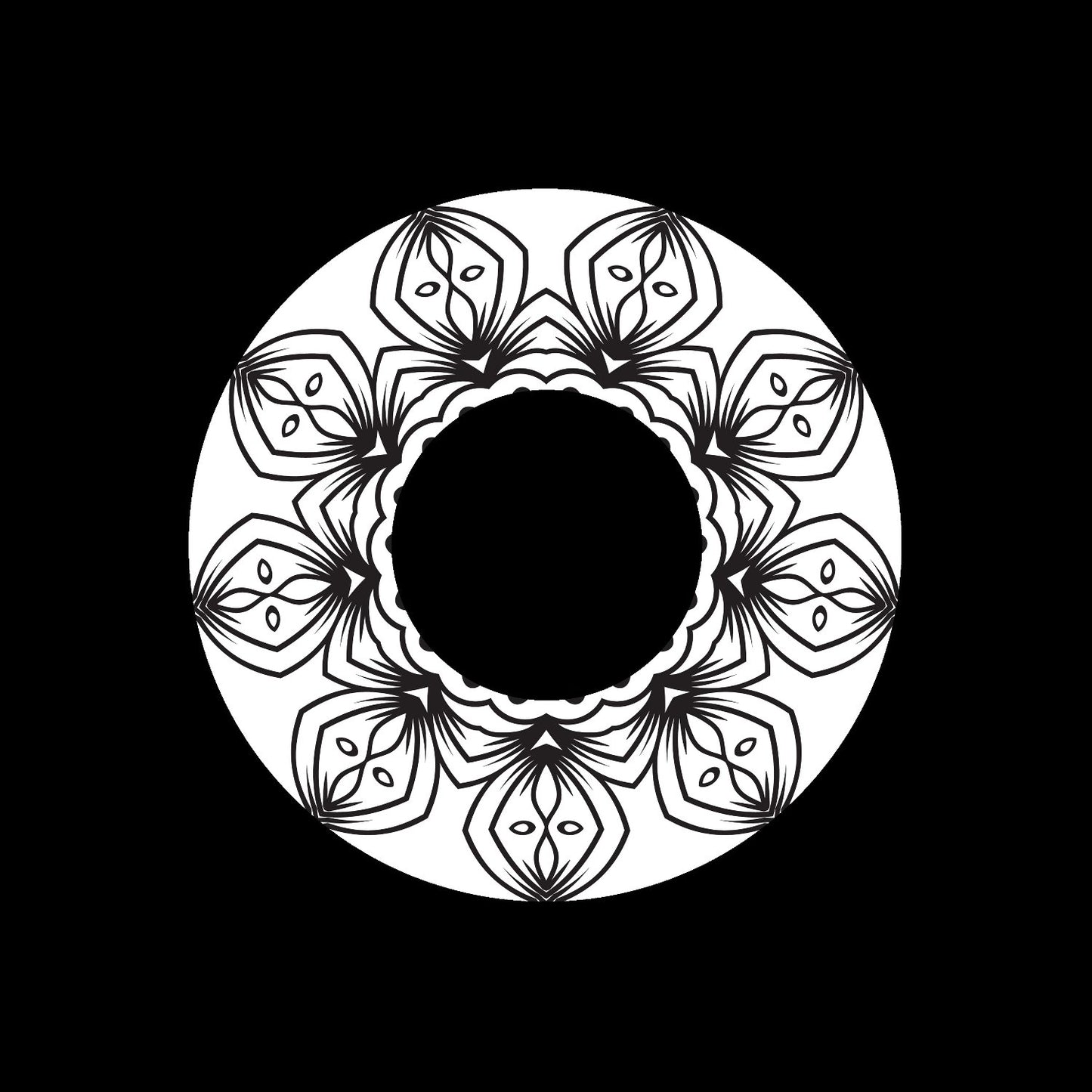 Mandala Ornament Round Geometric Circle #19 of 24 Self-Adhesive Paper Labels for Jukebox Large Hole 7" Records & DVS Timecode Vinyl - centerlabels_uk