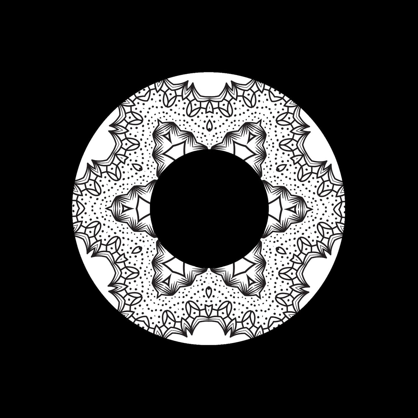 Mandala Ornament Round Geometric Circle #1 of 24 Self-Adhesive Paper Labels for Jukebox Large Hole 7" Records & DVS Timecode Vinyl - centerlabels_uk