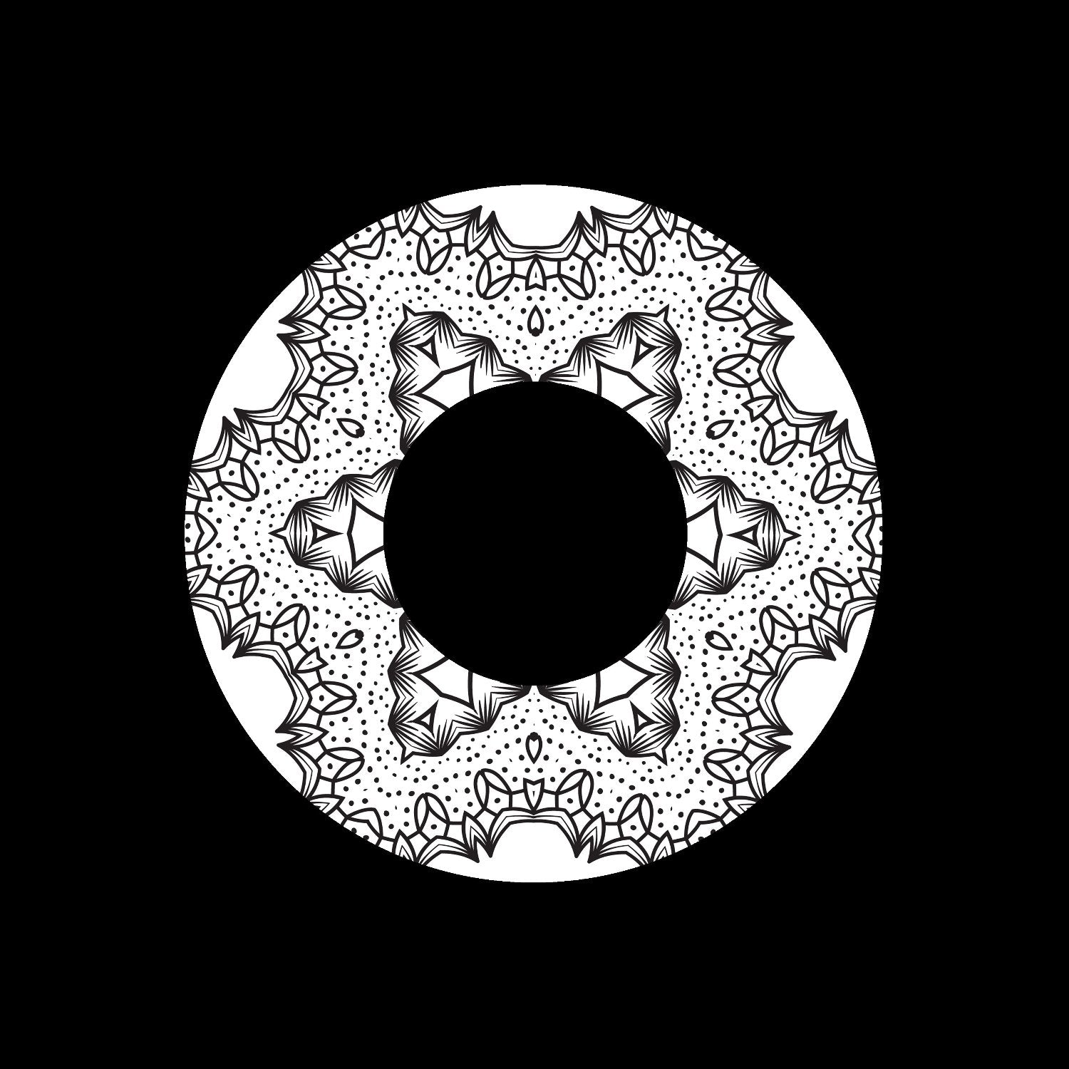 Mandala Ornament Round Geometric Circle #1 of 24 Self-Adhesive Paper Labels for Jukebox Large Hole 7" Records & DVS Timecode Vinyl - centerlabels_uk