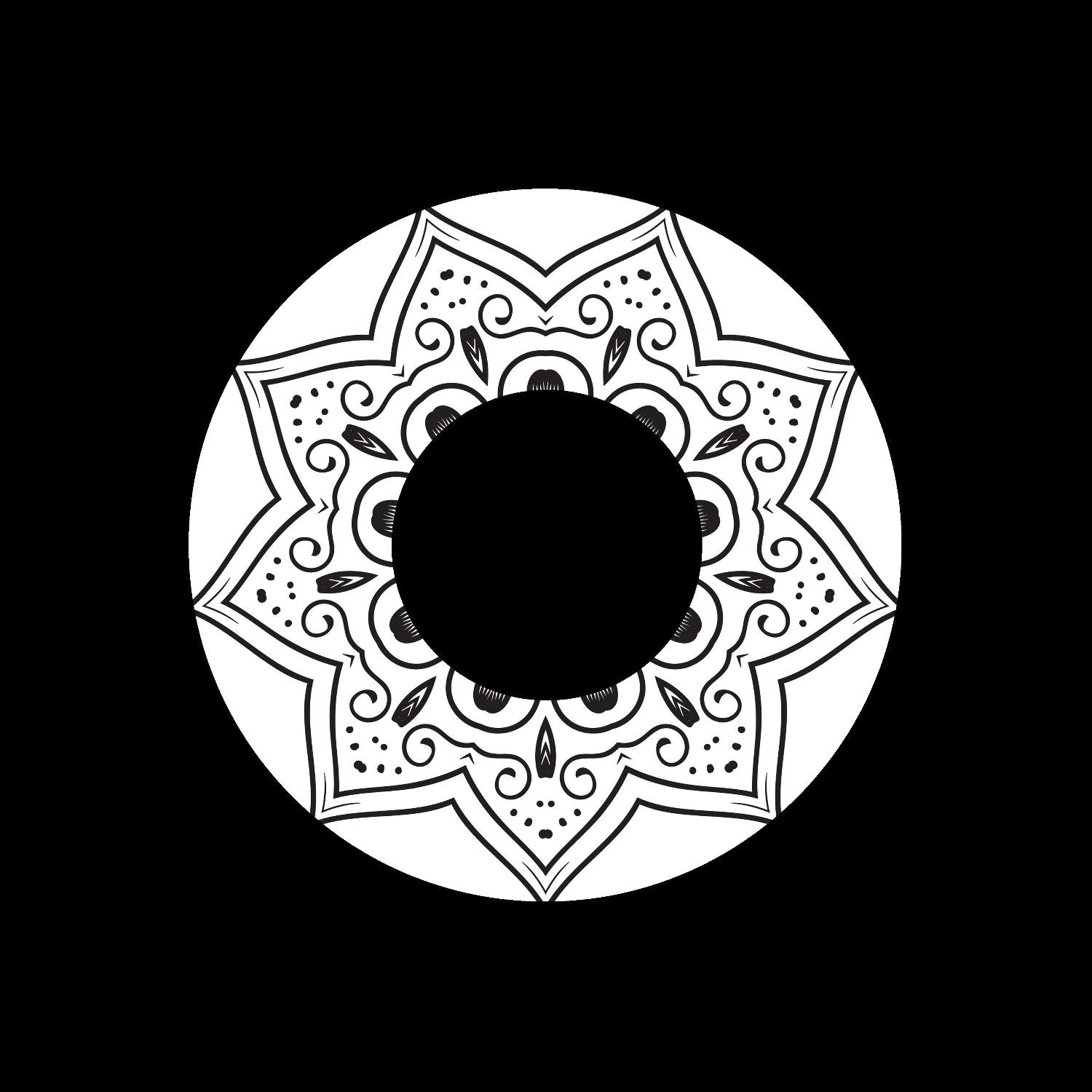 Mandala Ornament Round Geometric Circle #20 of 24 Self-Adhesive Paper Labels for Jukebox Large Hole 7" Records & DVS Timecode Vinyl - centerlabels_uk