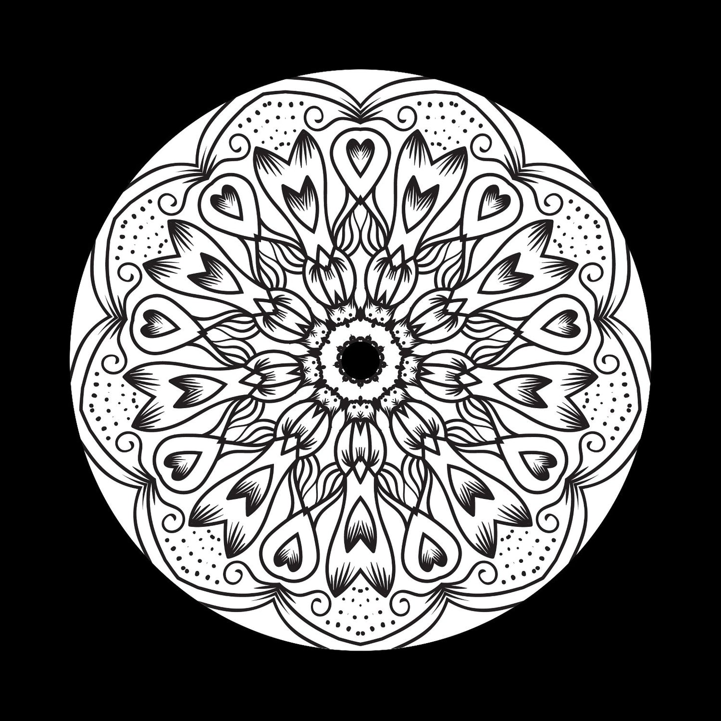 Mandala Ornament Round Geometric Circle #21 of 24 Self-Adhesive Paper Labels for 10" & 12" Records & DVS Timecode Vinyl - centerlabels_uk