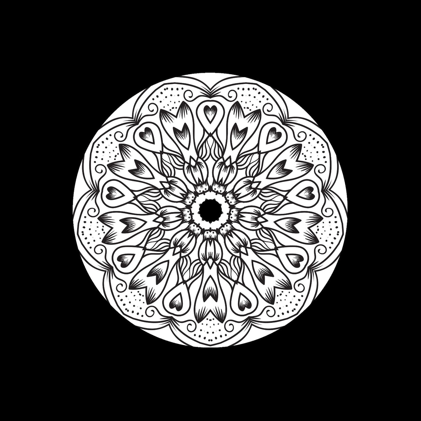 Mandala Ornament Round Geometric Circle #21 of 24 Self-Adhesive Paper Labels for 7" Records & DVS Timecode Vinyl - centerlabels_uk