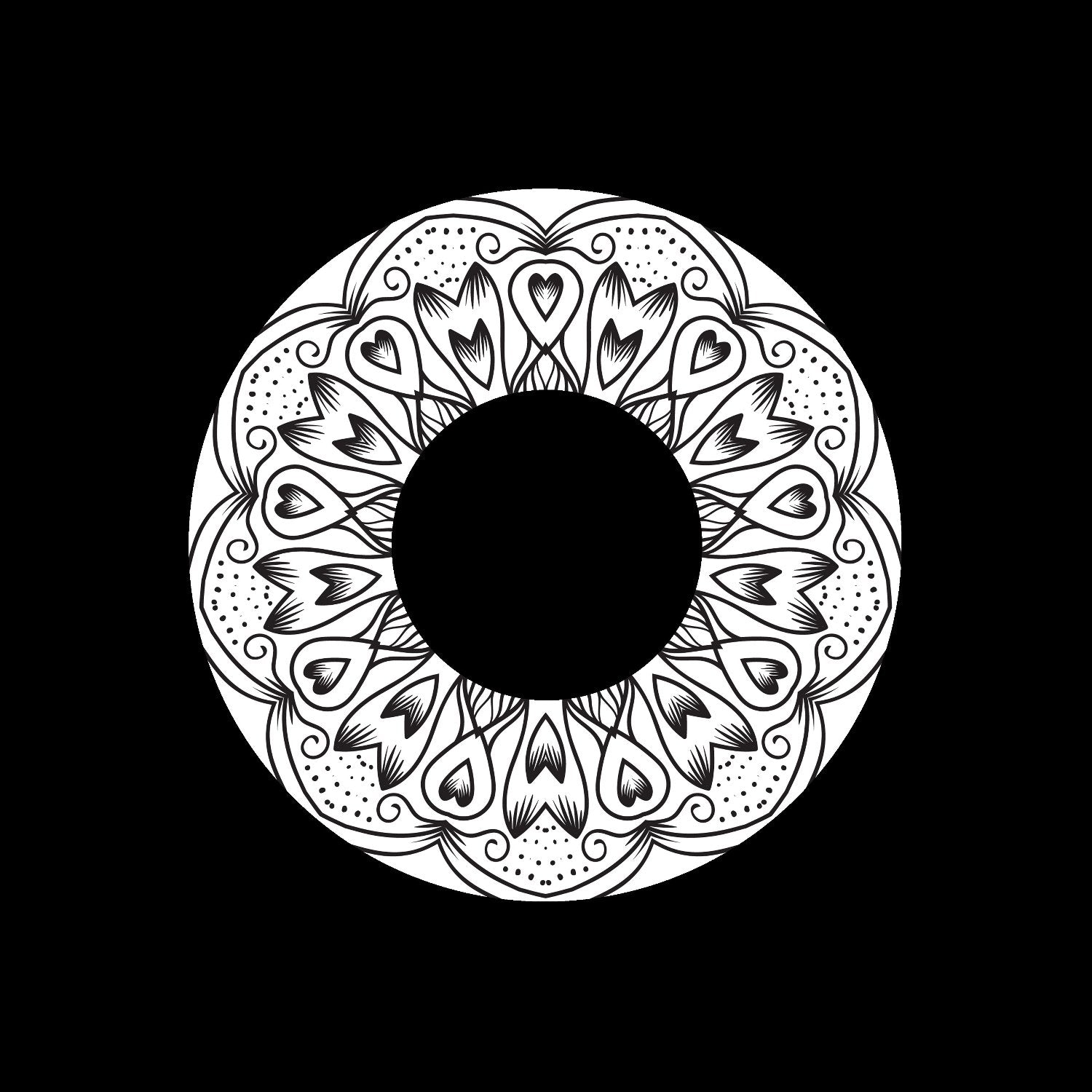 Mandala Ornament Round Geometric Circle #21 of 24 Self-Adhesive Paper Labels for Jukebox Large Hole 7" Records & DVS Timecode Vinyl - centerlabels_uk