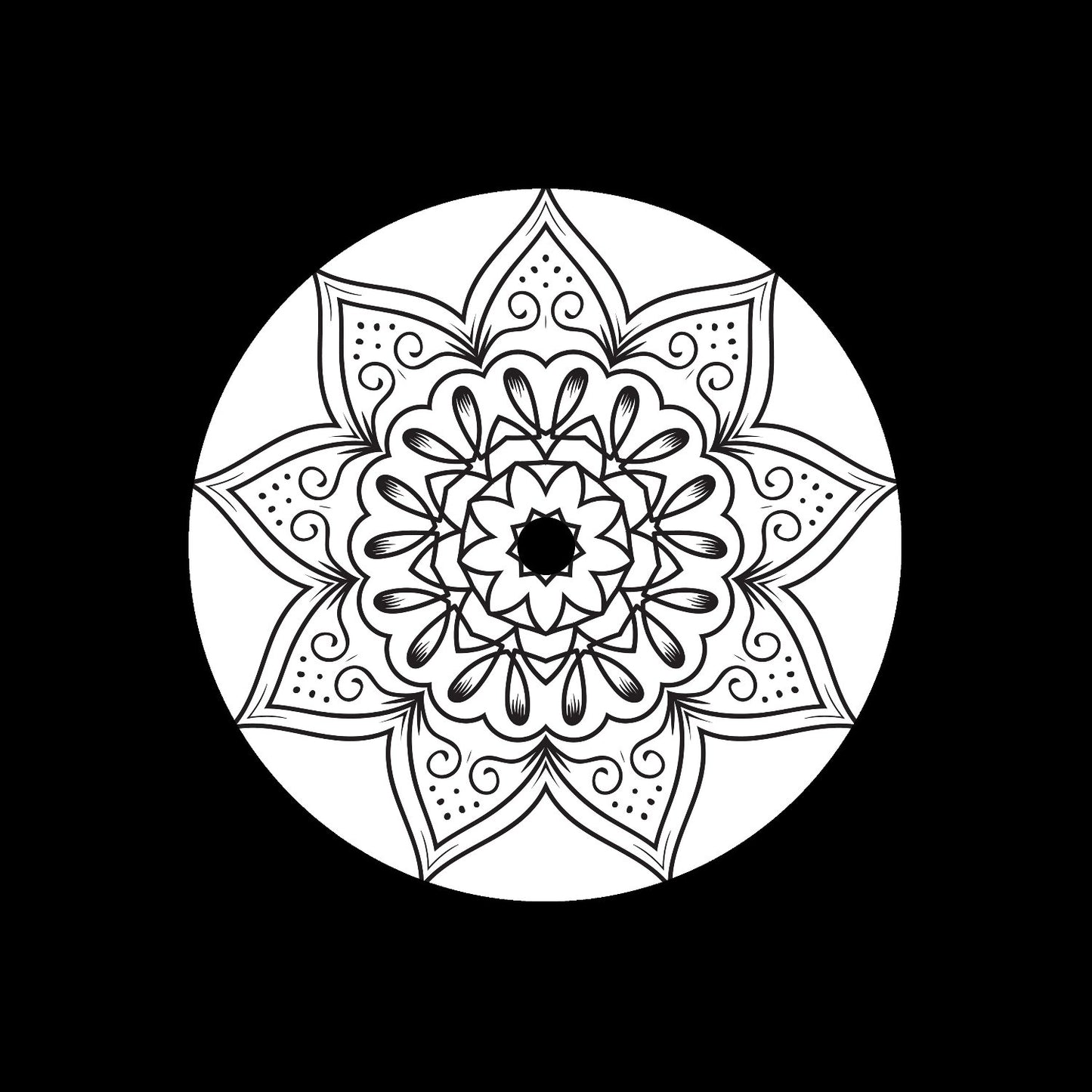 Mandala Ornament Round Geometric Circle #22 of 24 Self-Adhesive Paper Labels for 7" Records & DVS Timecode Vinyl - centerlabels_uk
