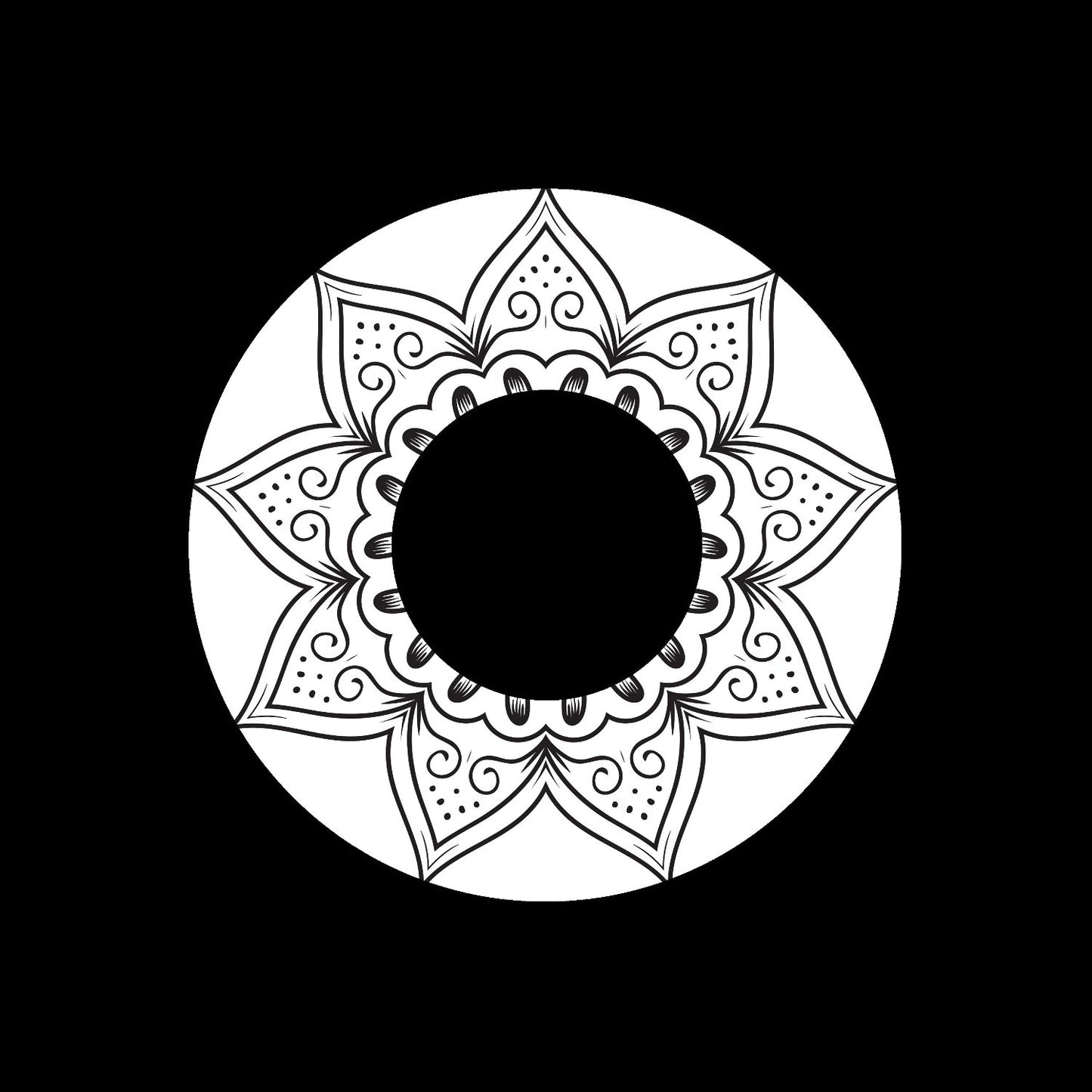 Mandala Ornament Round Geometric Circle #22 of 24 Self-Adhesive Paper Labels for Jukebox Large Hole 7" Records & DVS Timecode Vinyl - centerlabels_uk