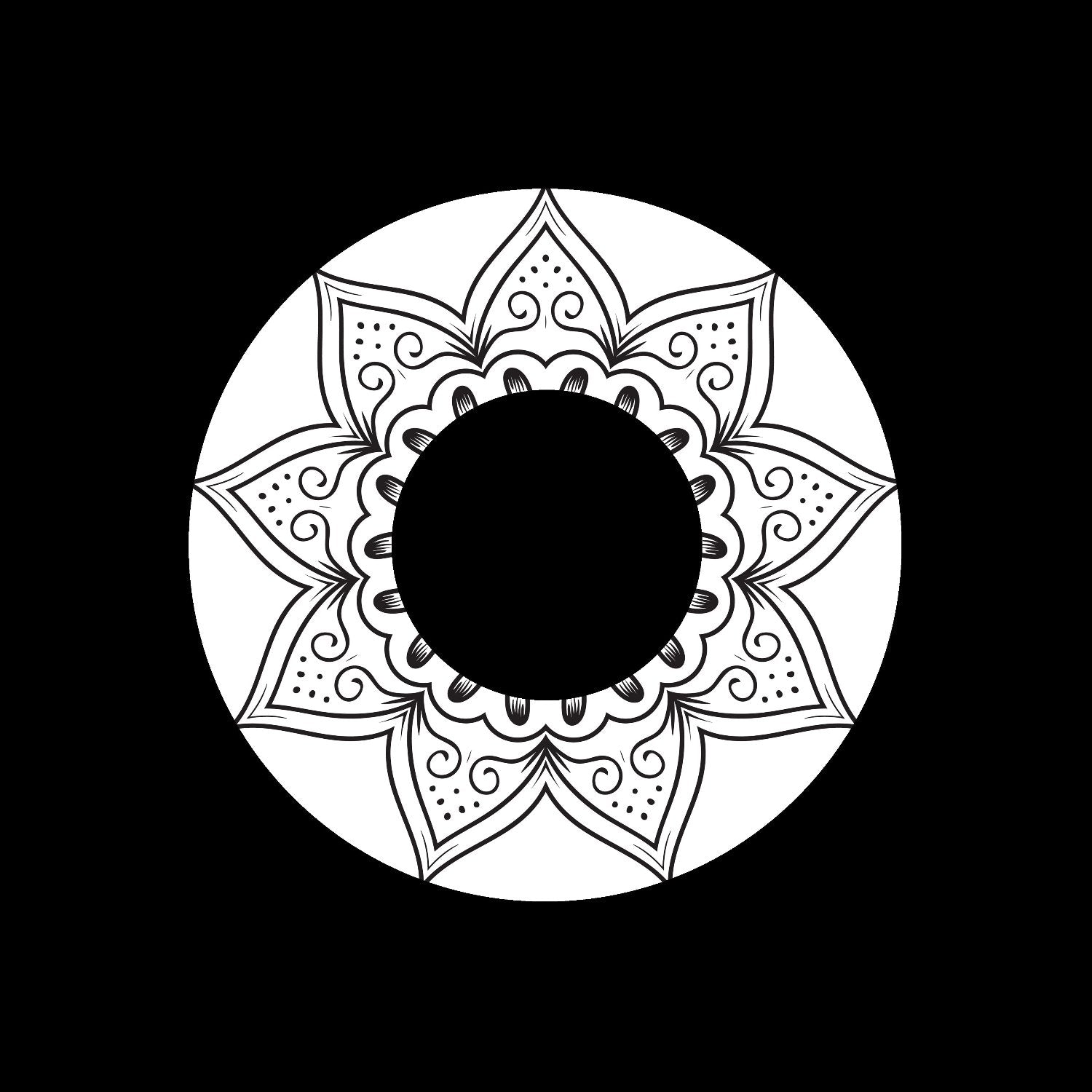 Mandala Ornament Round Geometric Circle #22 of 24 Self-Adhesive Paper Labels for Jukebox Large Hole 7" Records & DVS Timecode Vinyl - centerlabels_uk