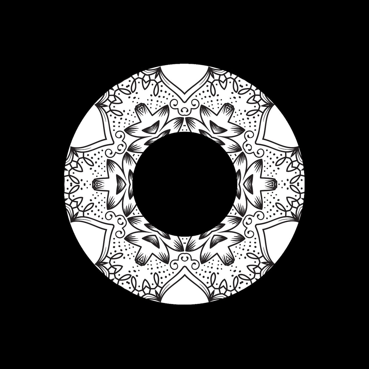 Mandala Ornament Round Geometric Circle #23 of 24 Self-Adhesive Paper Labels for Jukebox Large Hole 7" Records & DVS Timecode Vinyl - centerlabels_uk