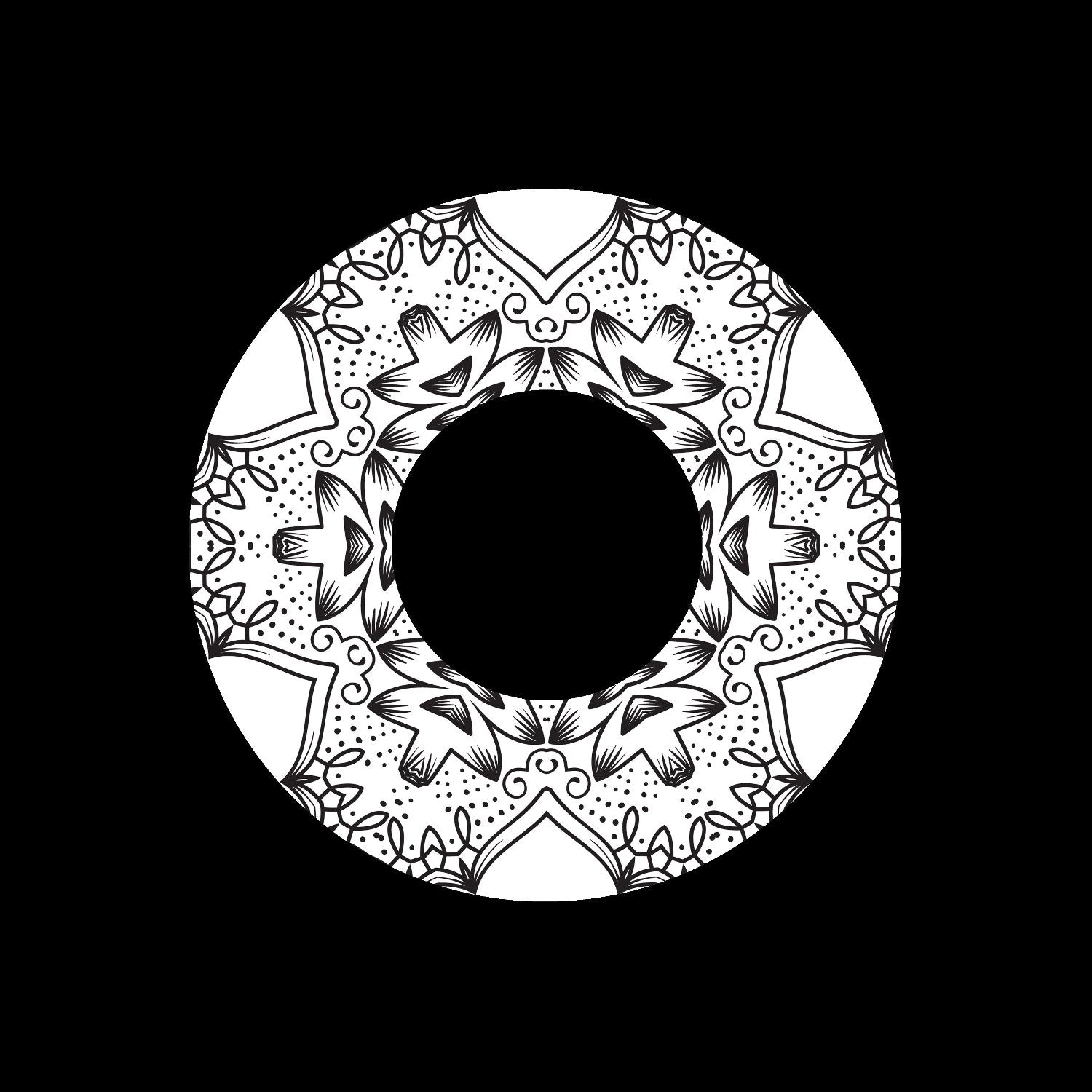 Mandala Ornament Round Geometric Circle #23 of 24 Self-Adhesive Paper Labels for Jukebox Large Hole 7" Records & DVS Timecode Vinyl - centerlabels_uk