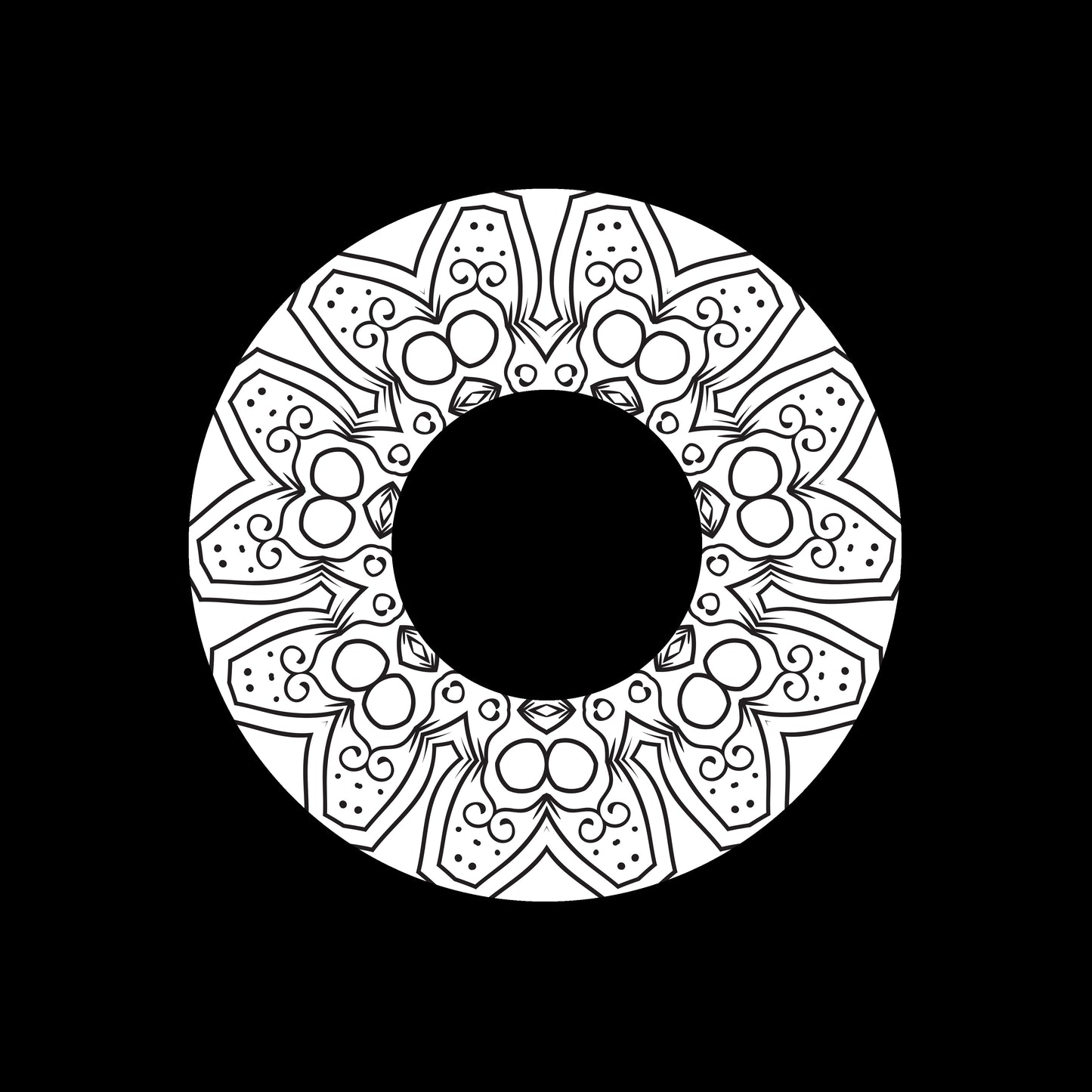 Mandala Ornament Round Geometric Circle [#24 of 24] 7" Jukebox, 7", 10", 12"/LP Vinyl Record Centre Labels (Pair)