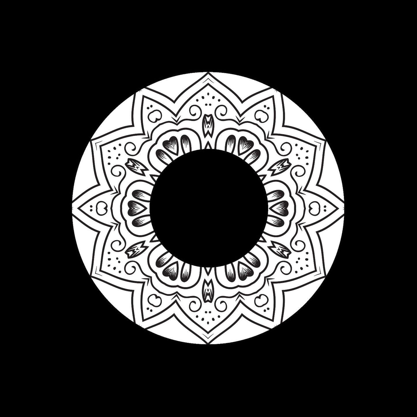 Mandala Ornament Round Geometric Circle #2 of 24 Self-Adhesive Paper Labels for Jukebox Large Hole 7" Records & DVS Timecode Vinyl - centerlabels_uk