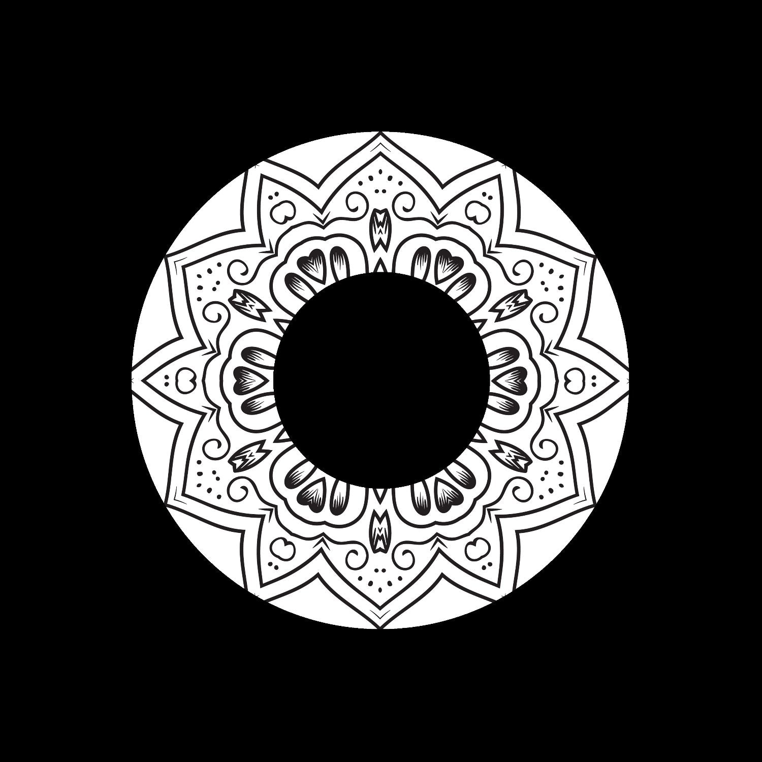 Mandala Ornament Round Geometric Circle #2 of 24 Self-Adhesive Paper Labels for Jukebox Large Hole 7" Records & DVS Timecode Vinyl - centerlabels_uk