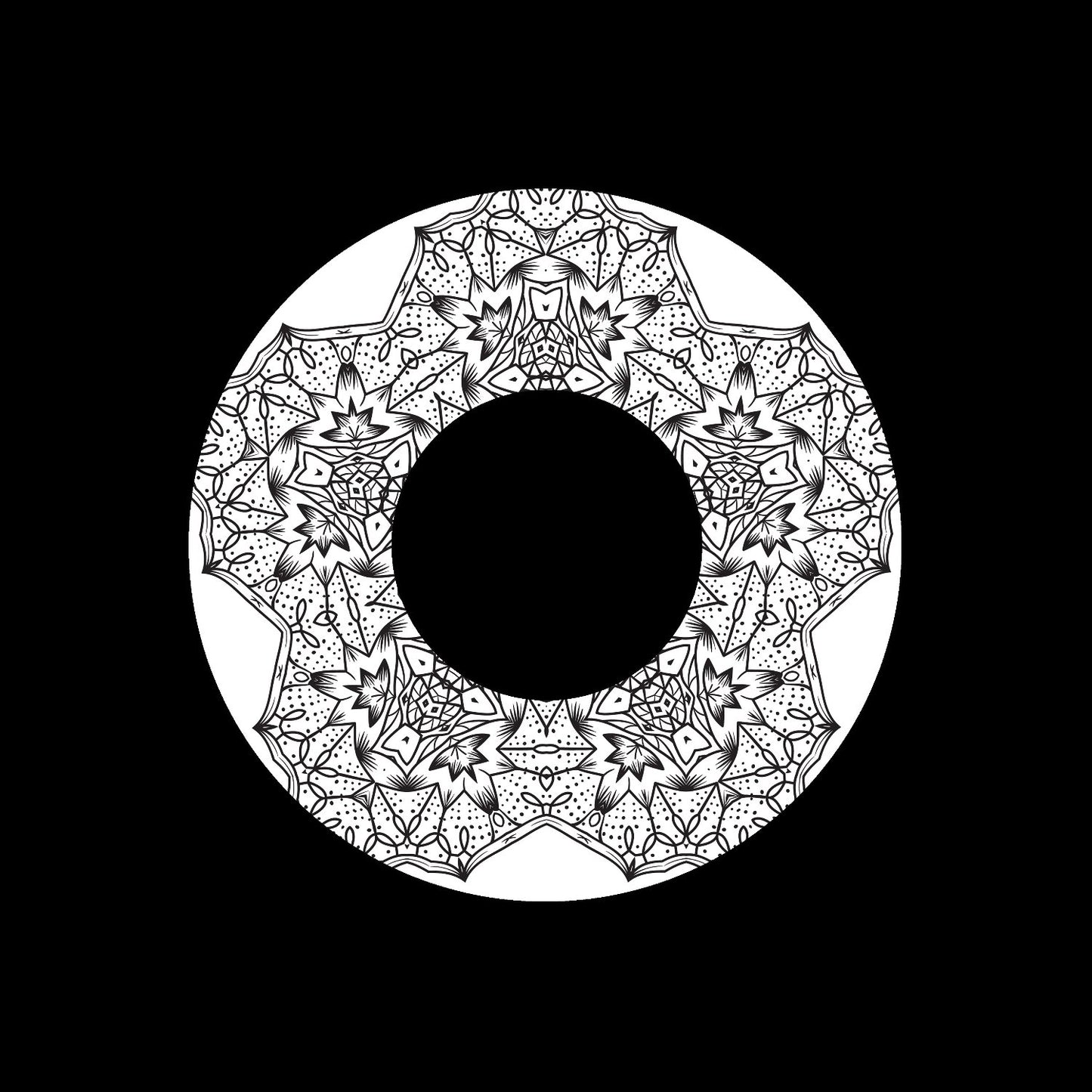 Mandala Ornament Round Geometric Circle #3 of 24 Self-Adhesive Paper Labels for Jukebox Large Hole 7" Records & DVS Timecode Vinyl - centerlabels_uk