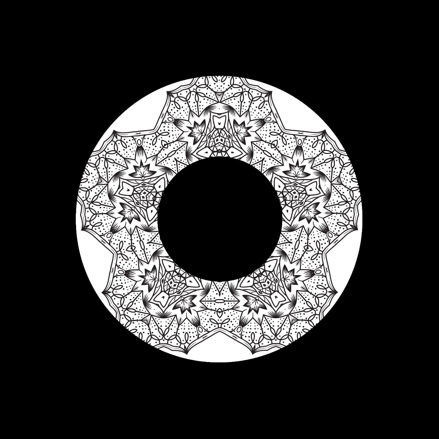 Mandala Ornament Round Geometric Circle #3 of 24 Self-Adhesive Paper Labels for Jukebox Large Hole 7" Records & DVS Timecode Vinyl - centerlabels_uk
