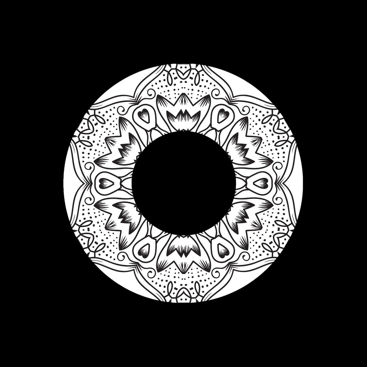 Mandala Ornament Round Geometric Circle #4 of 24 Self-Adhesive Paper Labels for Jukebox Large Hole 7" Records & DVS Timecode Vinyl - centerlabels_uk